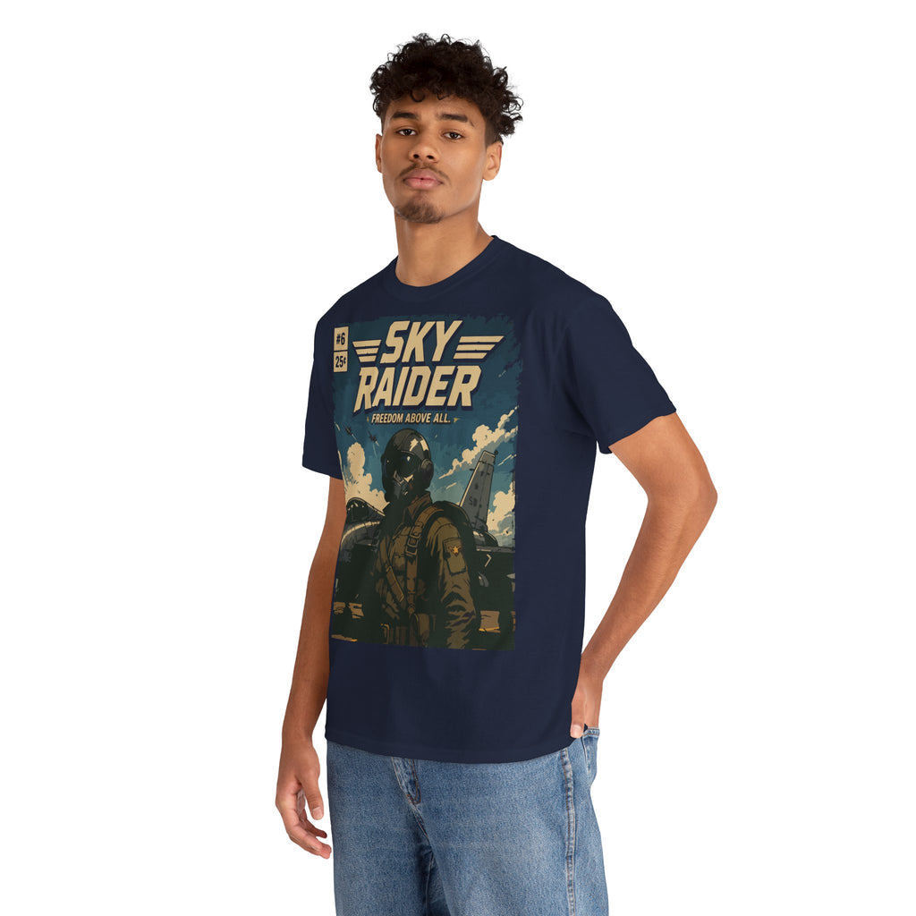 Sky Raider Pilot Graphic Tee — Vintage Aviation T-Shirt