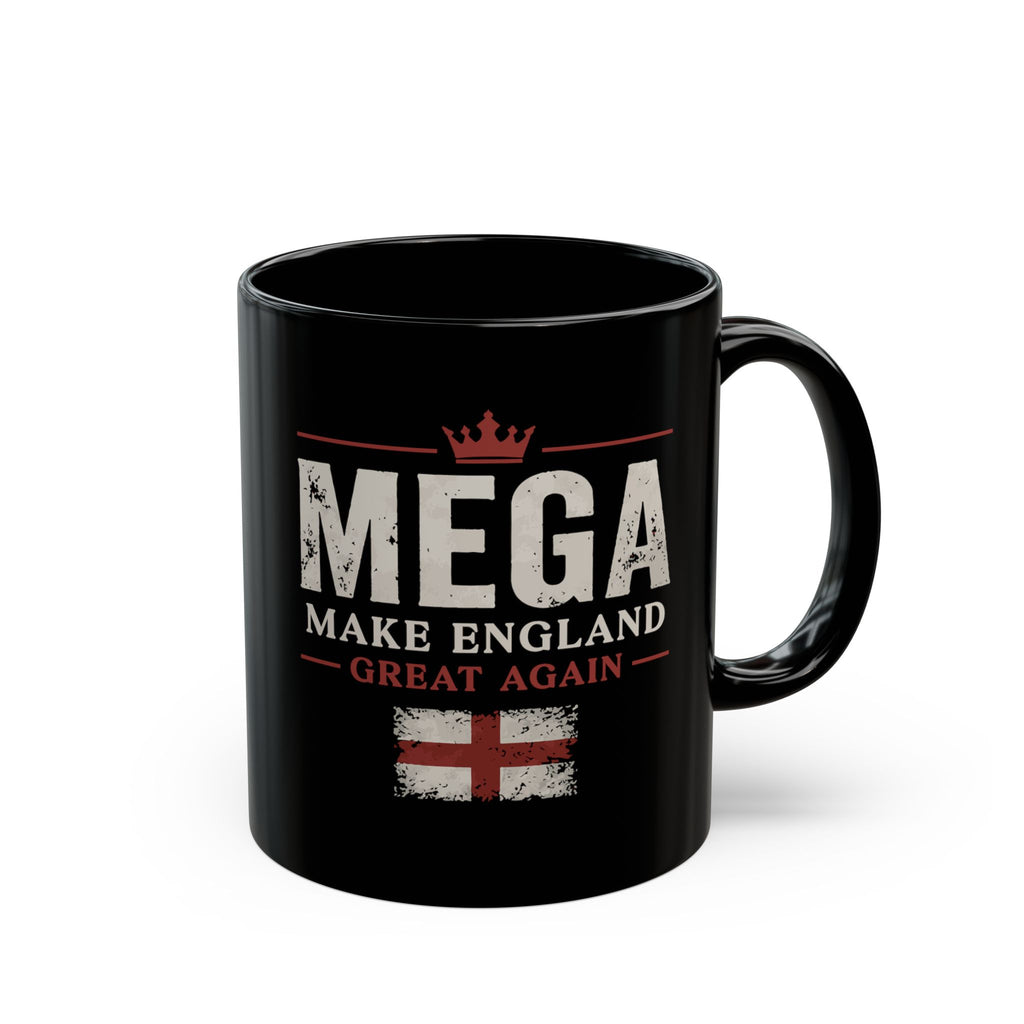 MEGA Make England Great Again Black Mug — Patriotic England Flag Coffee Cup