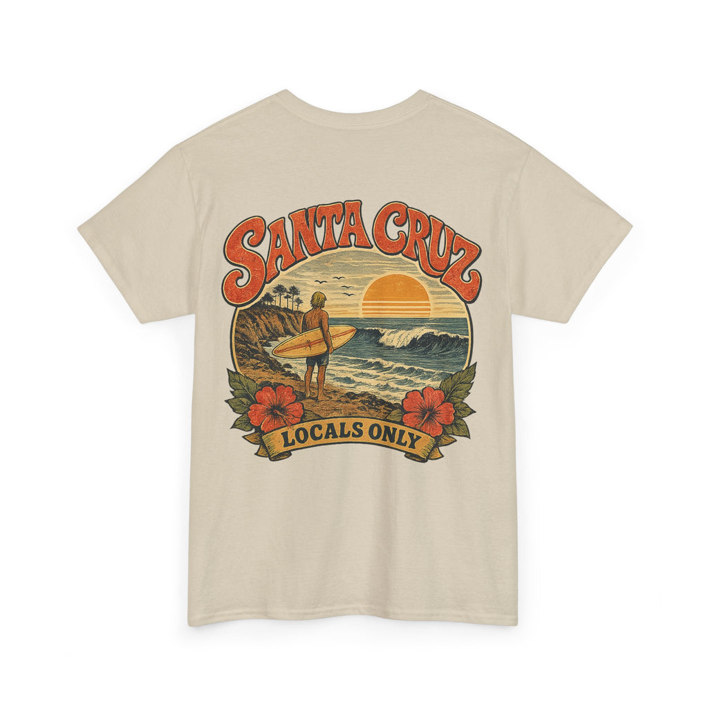Santa Cruz Surf Tee – "Locals Only" Vintage Sunset T‑Shirt