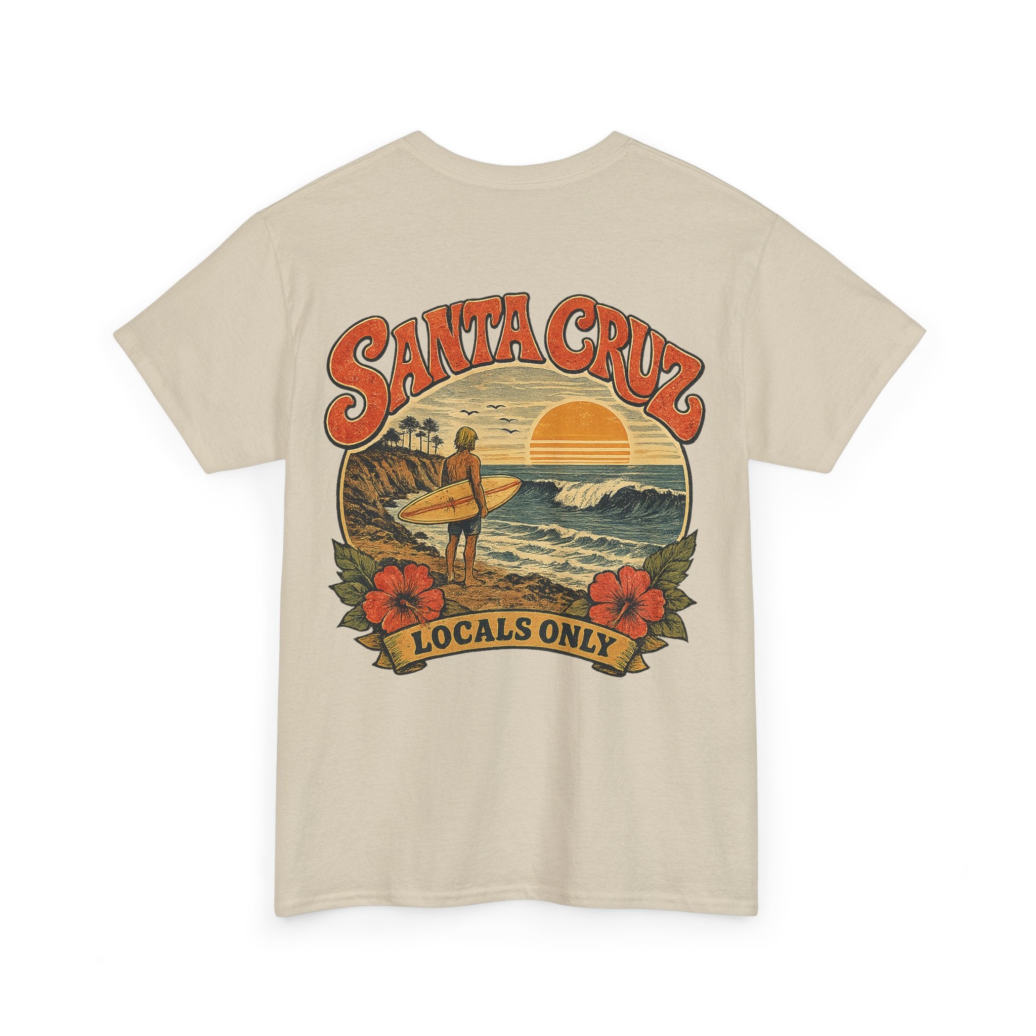 Santa Cruz Surf Tee – "Locals Only" Vintage Sunset T‑Shirt