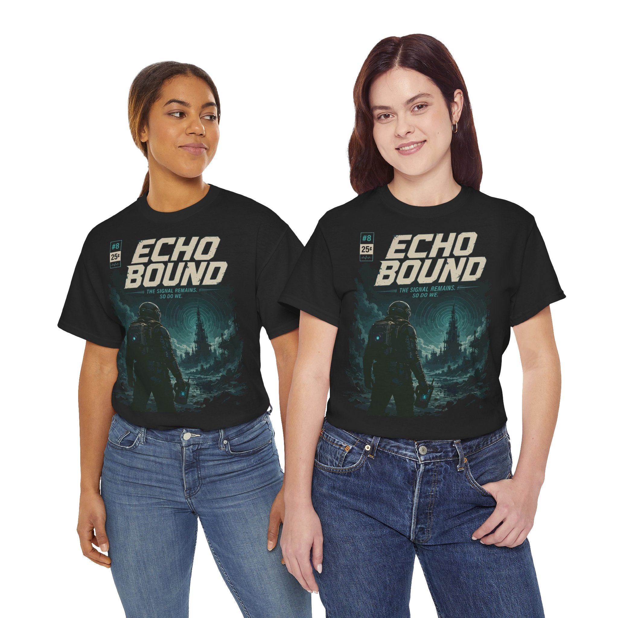 Echo Bound Graphic Tee — Retro Sci‑Fi Astronaut Design