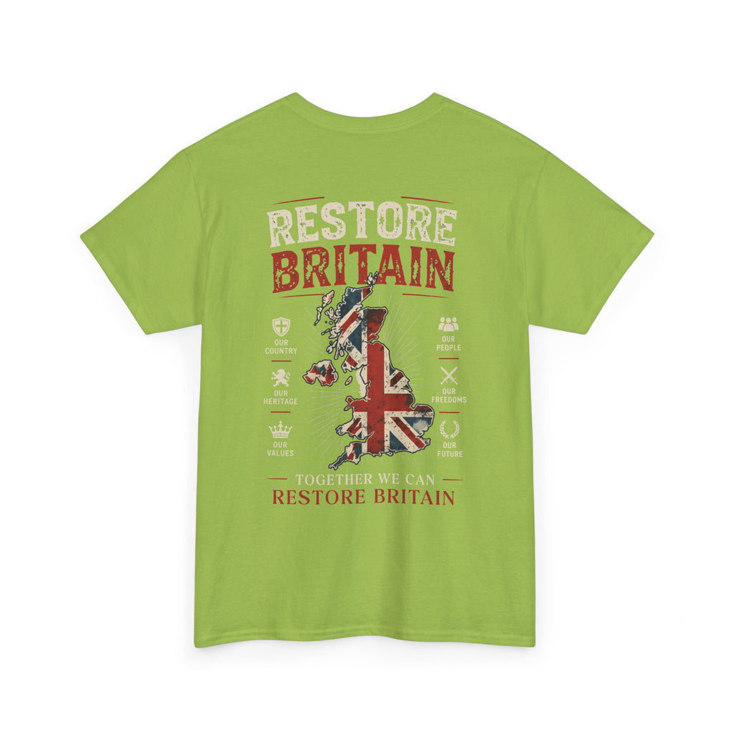 Womans Restore Britain T-Shirt – Patriotic Union Jack Graphic Tee