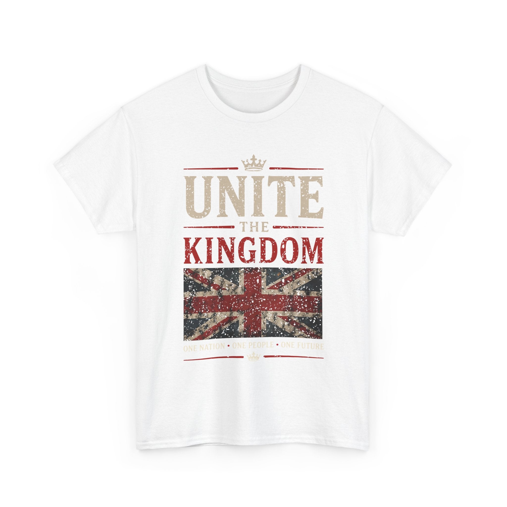 Womans Unite the Kingdom T-Shirt — Vintage Union Jack & Crest Tee ("Together We Stand, Divided We Fall")