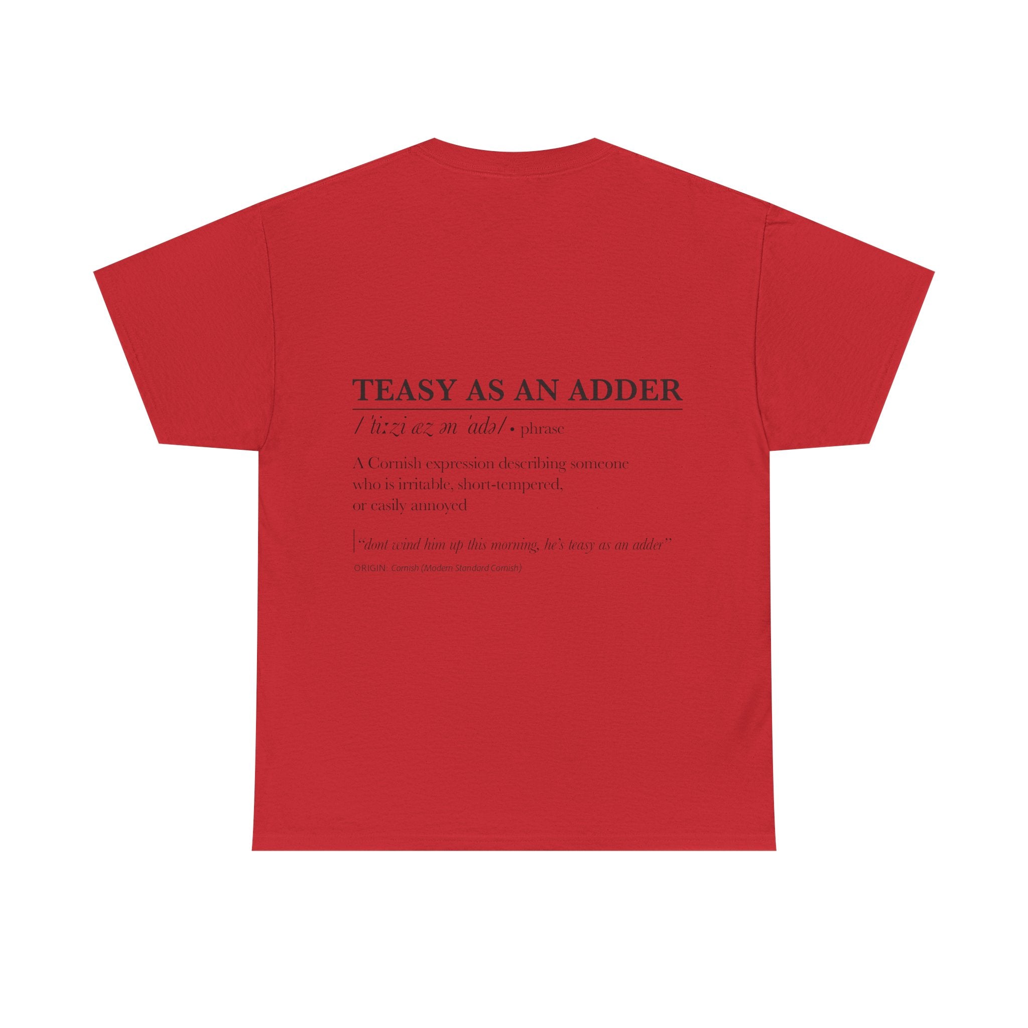 'Wossmarrwiddee / Teasy As An Adder' Cornish Dictionary Unisex Tee
