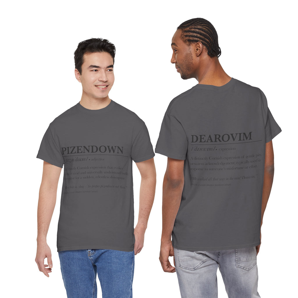 'Pizendown' & 'Dearovim' Unisex Cornish Dictionary Tee