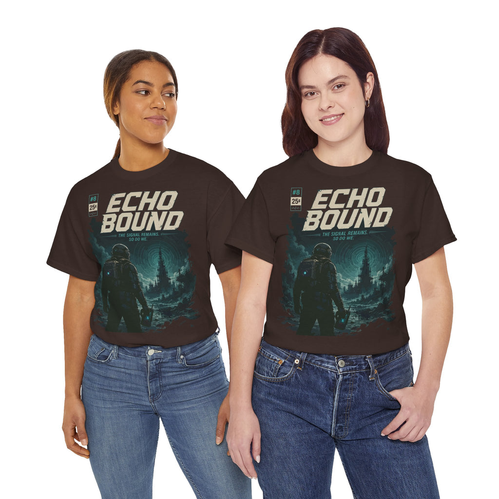 Echo Bound Graphic Tee — Retro Sci‑Fi Astronaut Design