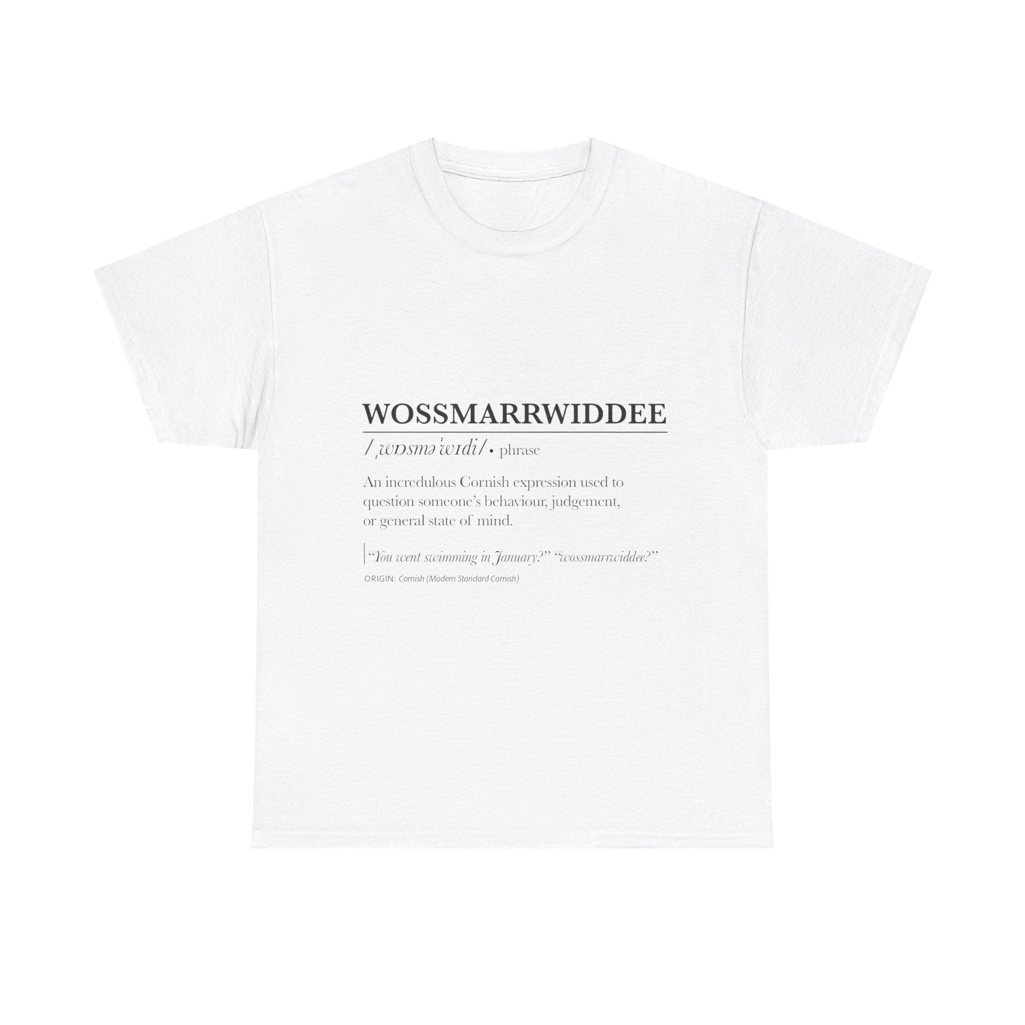 'Wossmarrwiddee / Teasy As An Adder' Cornish Dictionary Unisex Tee