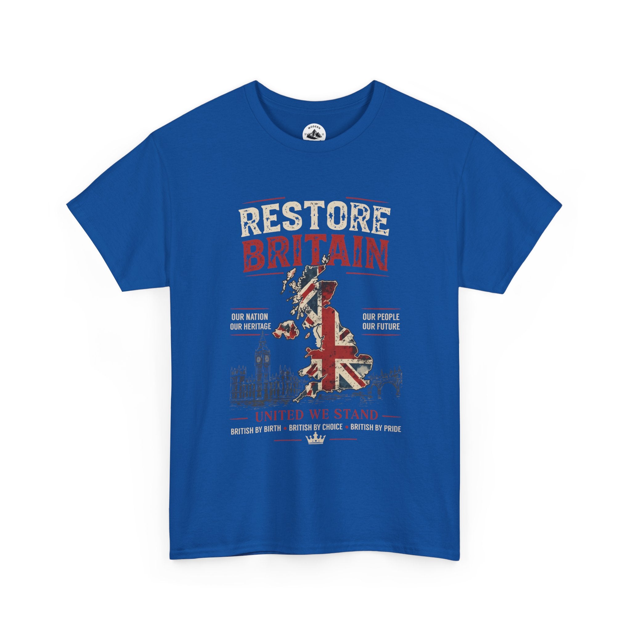 Mens Restore Britain T‑Shirt — Union Jack Vintage Patriotic Tee