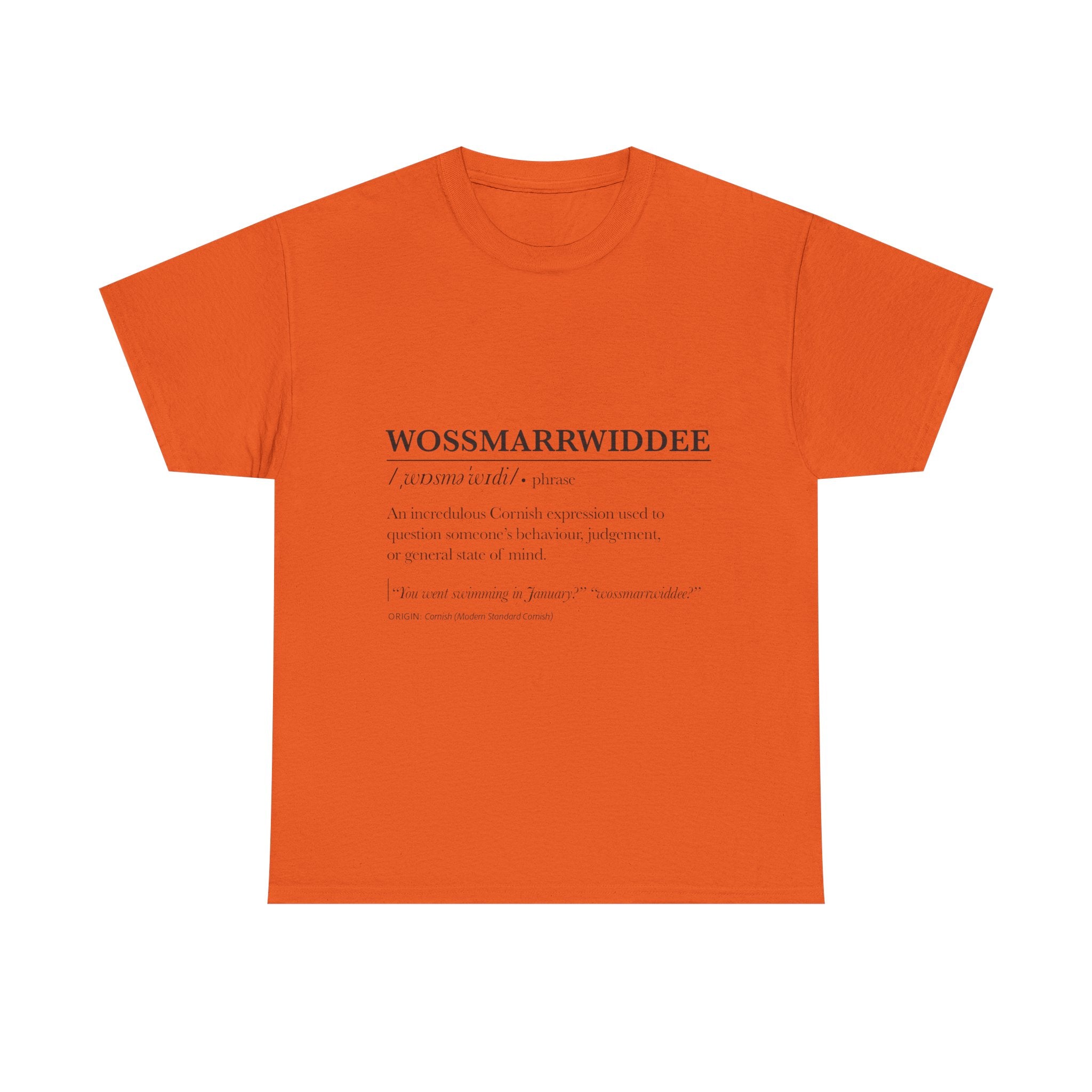 'Wossmarrwiddee / Teasy As An Adder' Cornish Dictionary Unisex Tee
