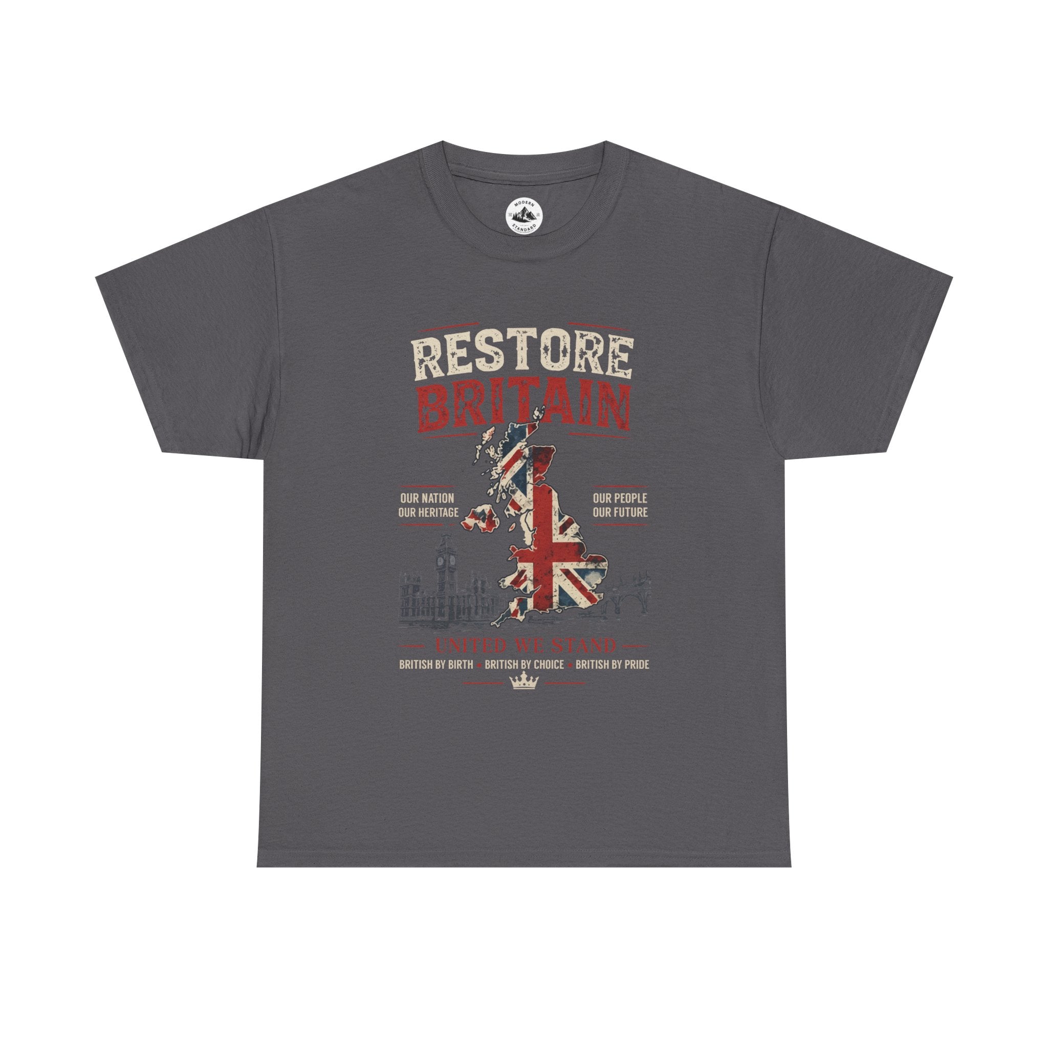 Mens Restore Britain T‑Shirt — Union Jack Vintage Patriotic Tee
