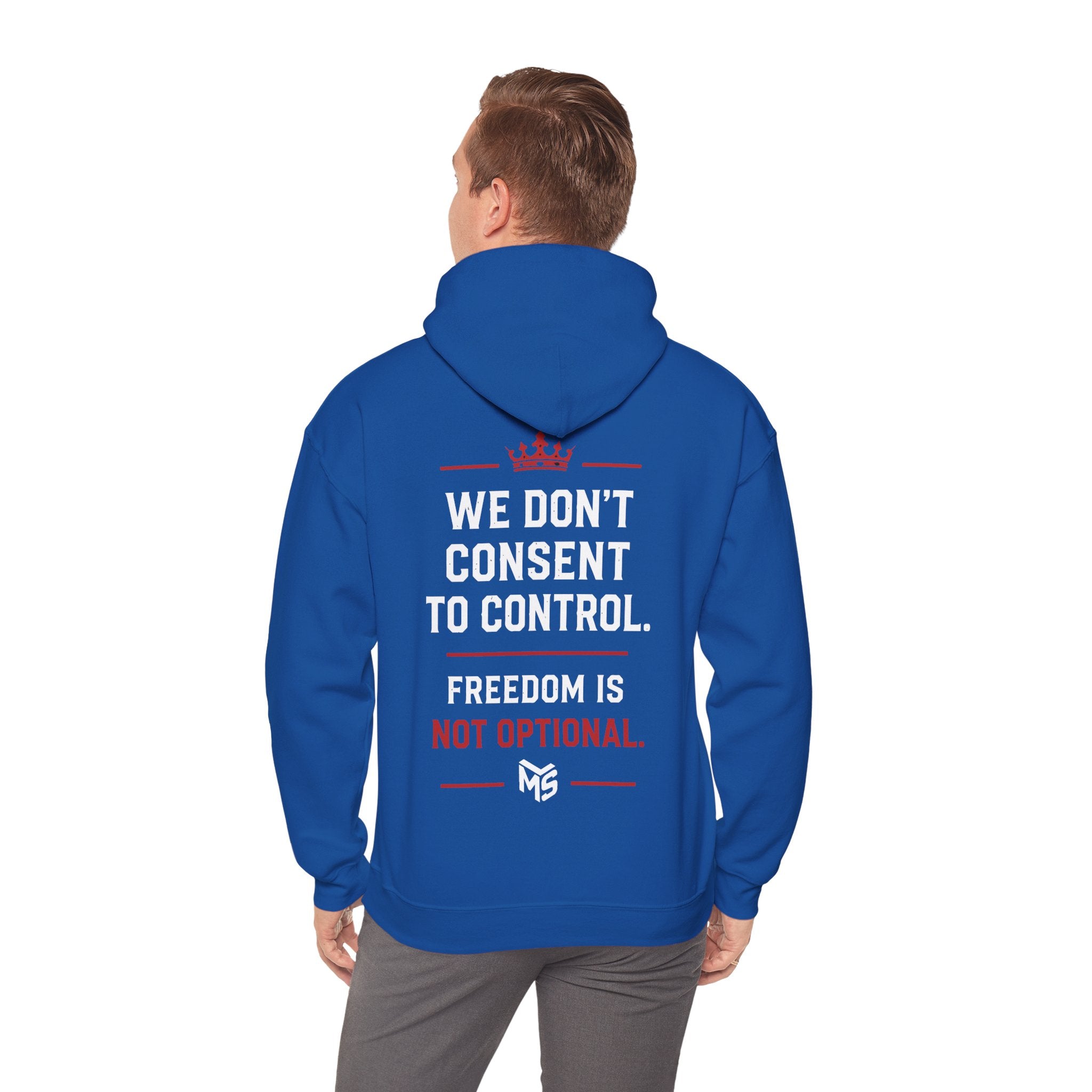 Just Say No to Digital ID Hoodie — "We Don't Consent to Control. Freedom Is Not Optional."