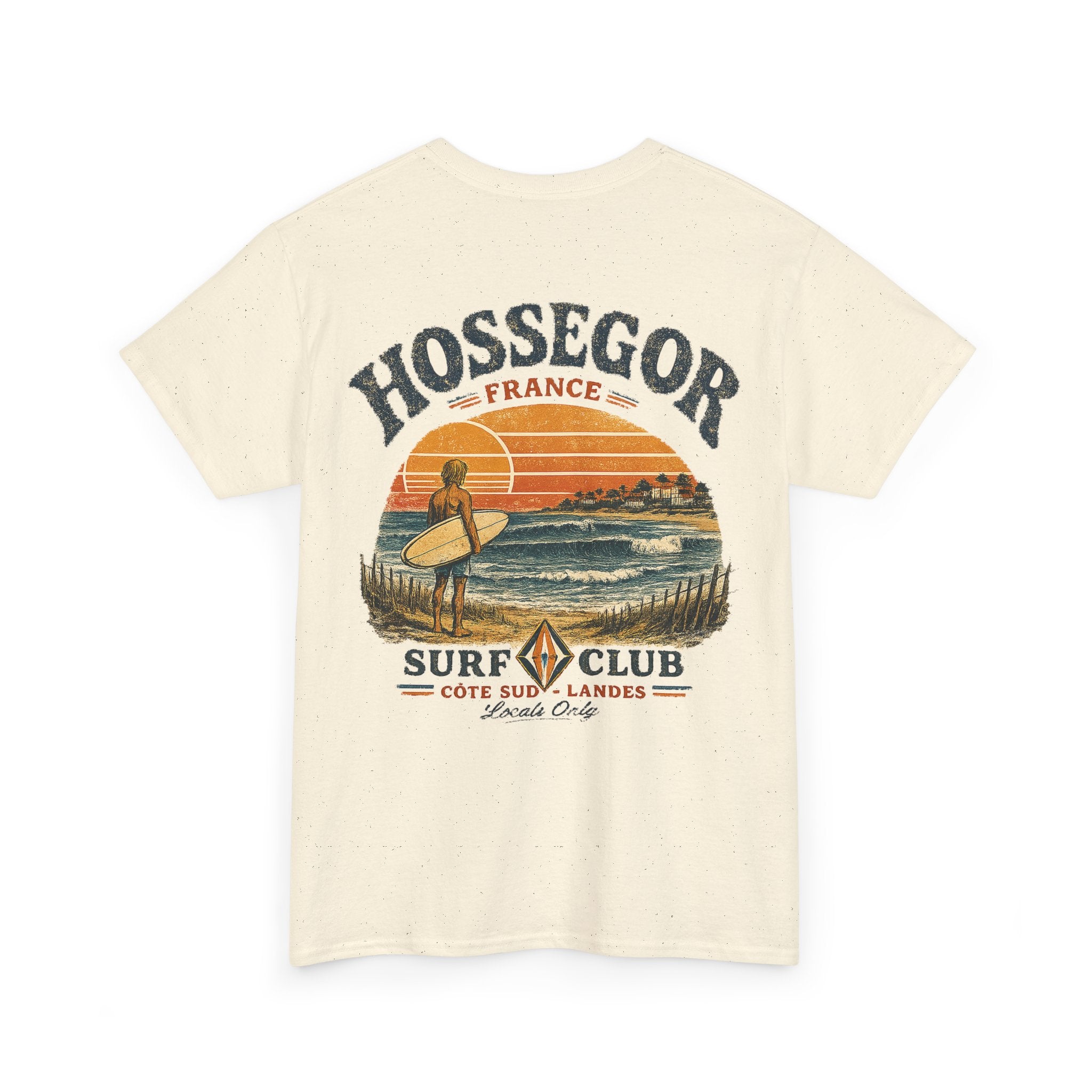 Hossegor Surf Club T‑Shirt – Vintage Sunset Surfing Tee