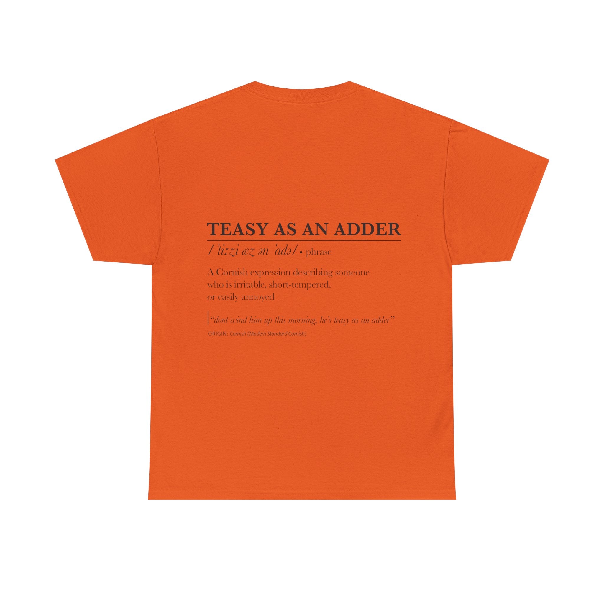 'Wossmarrwiddee / Teasy As An Adder' Cornish Dictionary Unisex Tee