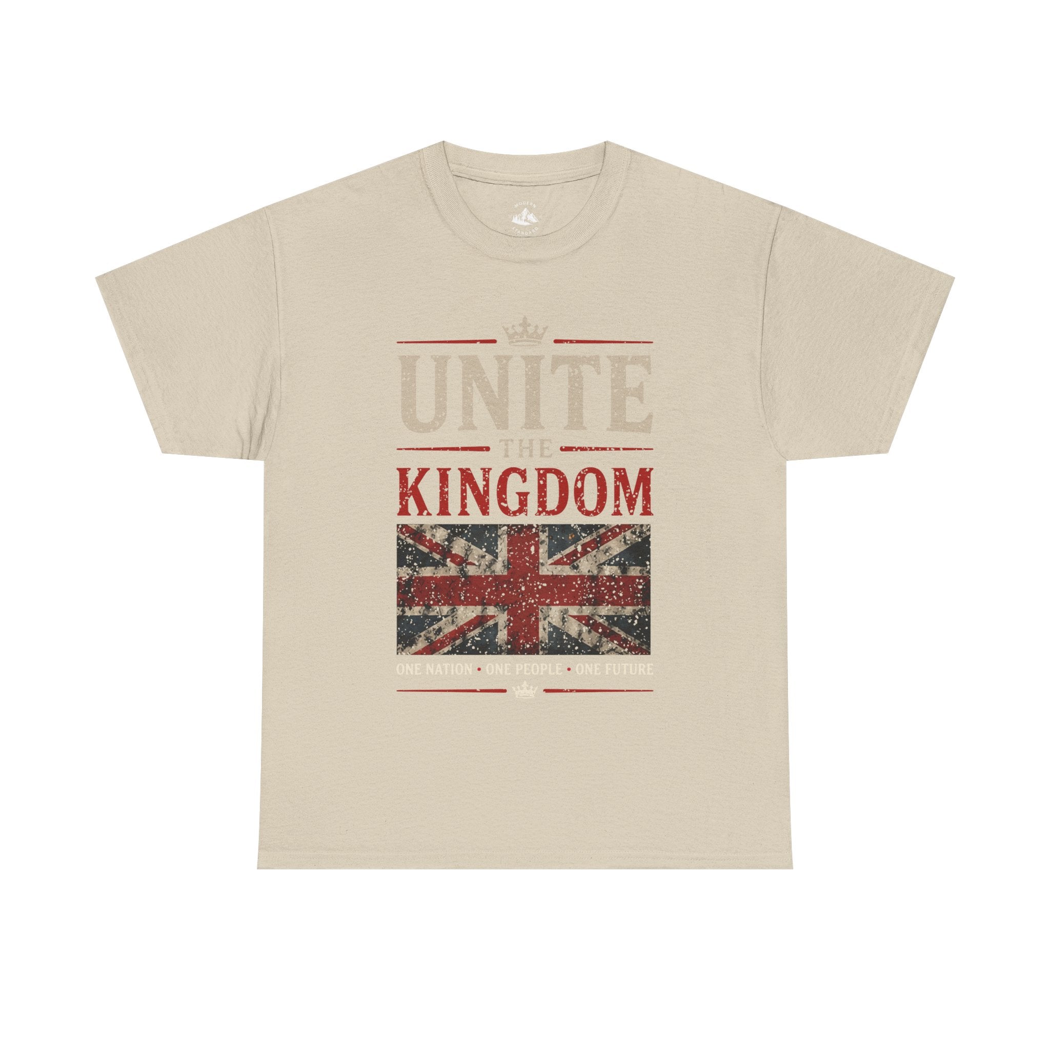 Womans Unite the Kingdom T-Shirt — Vintage Union Jack & Crest Tee ("Together We Stand, Divided We Fall")