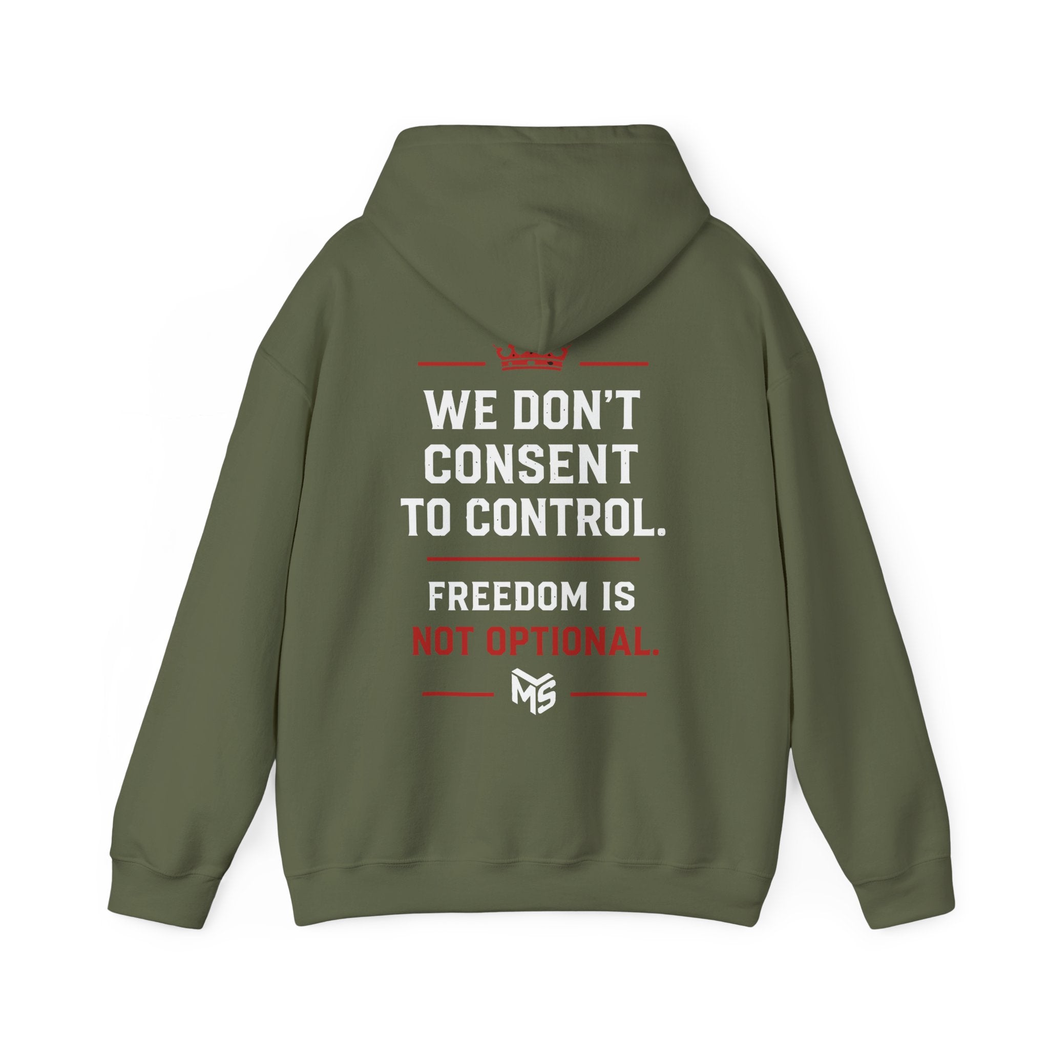 Just Say No to Digital ID Hoodie — "We Don't Consent to Control. Freedom Is Not Optional."
