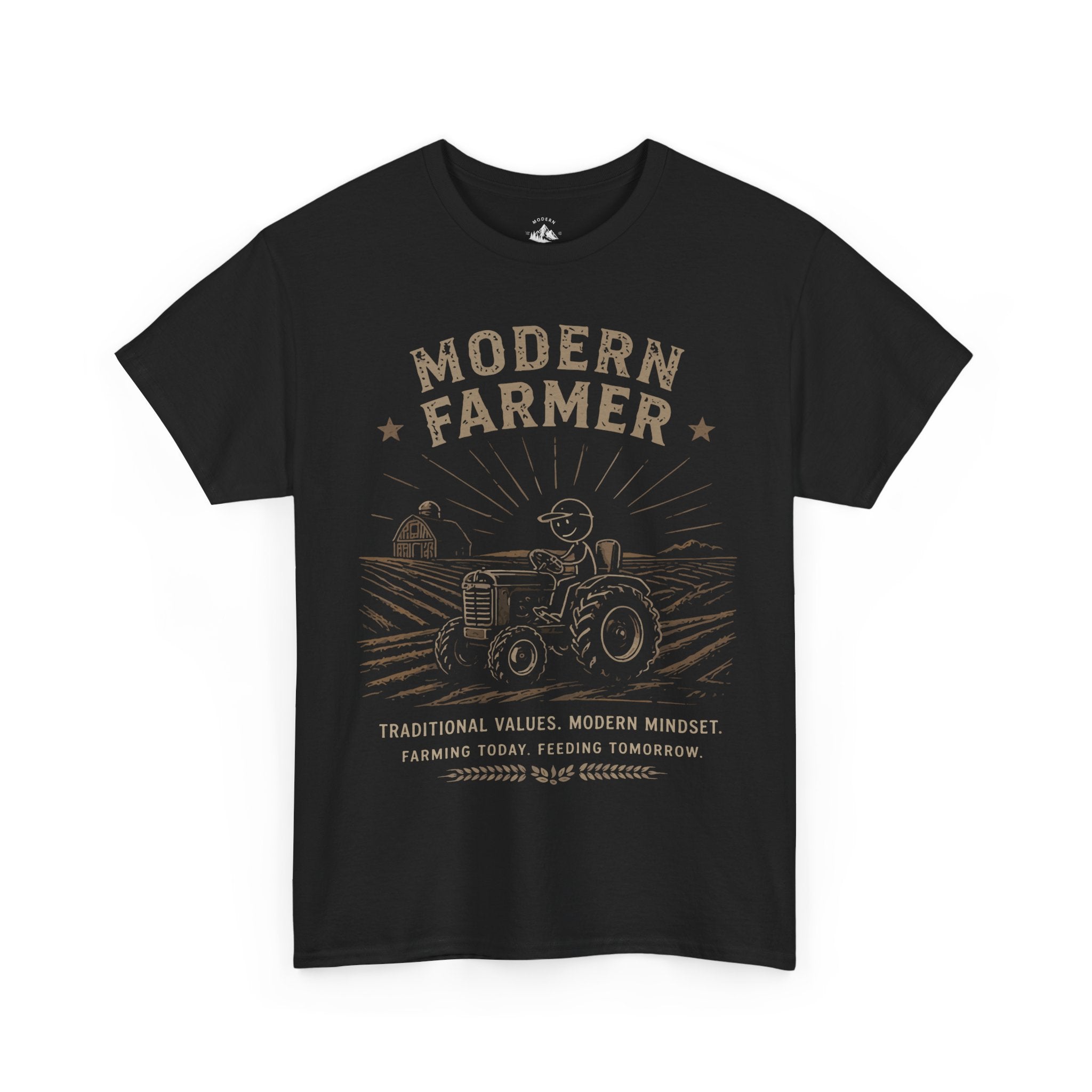 Modern Farmer v1 T-Shirt — Vintage Tractor Farming Tee