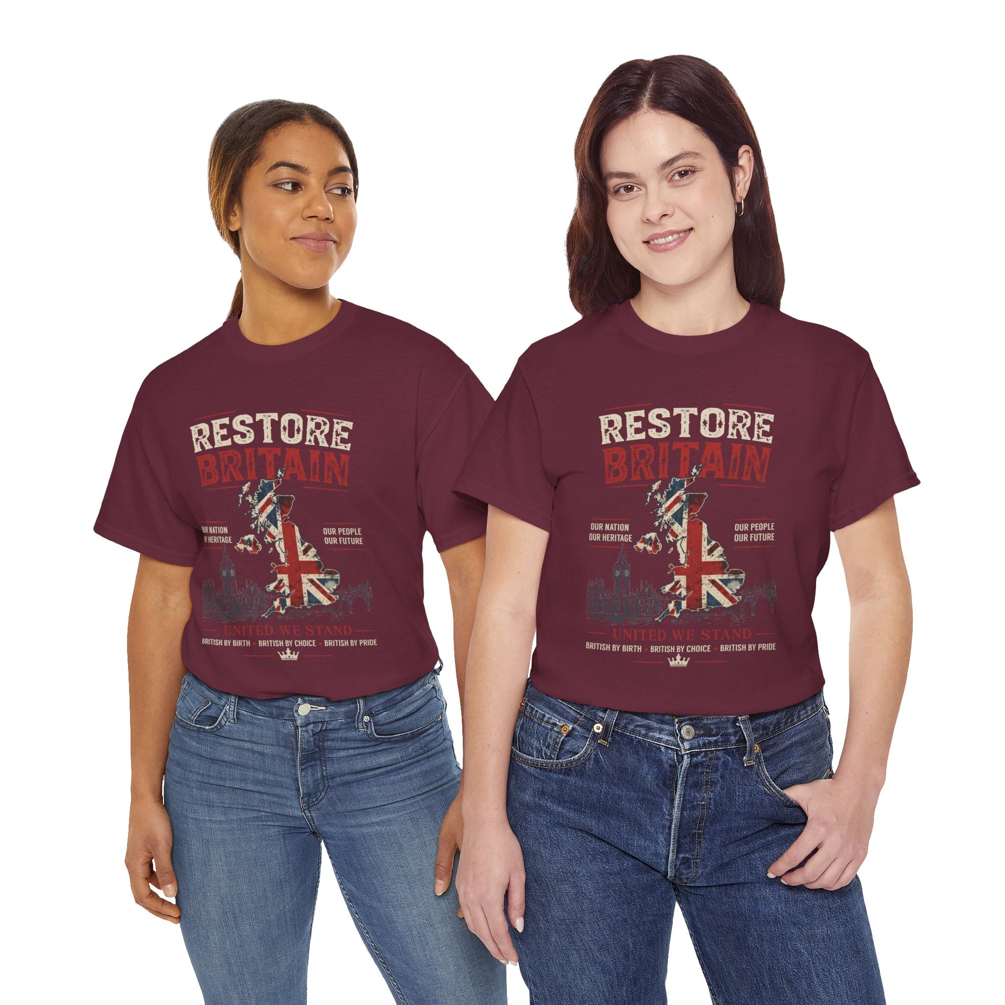 Womans Restore Britain T-Shirt – Patriotic Union Jack Graphic Tee