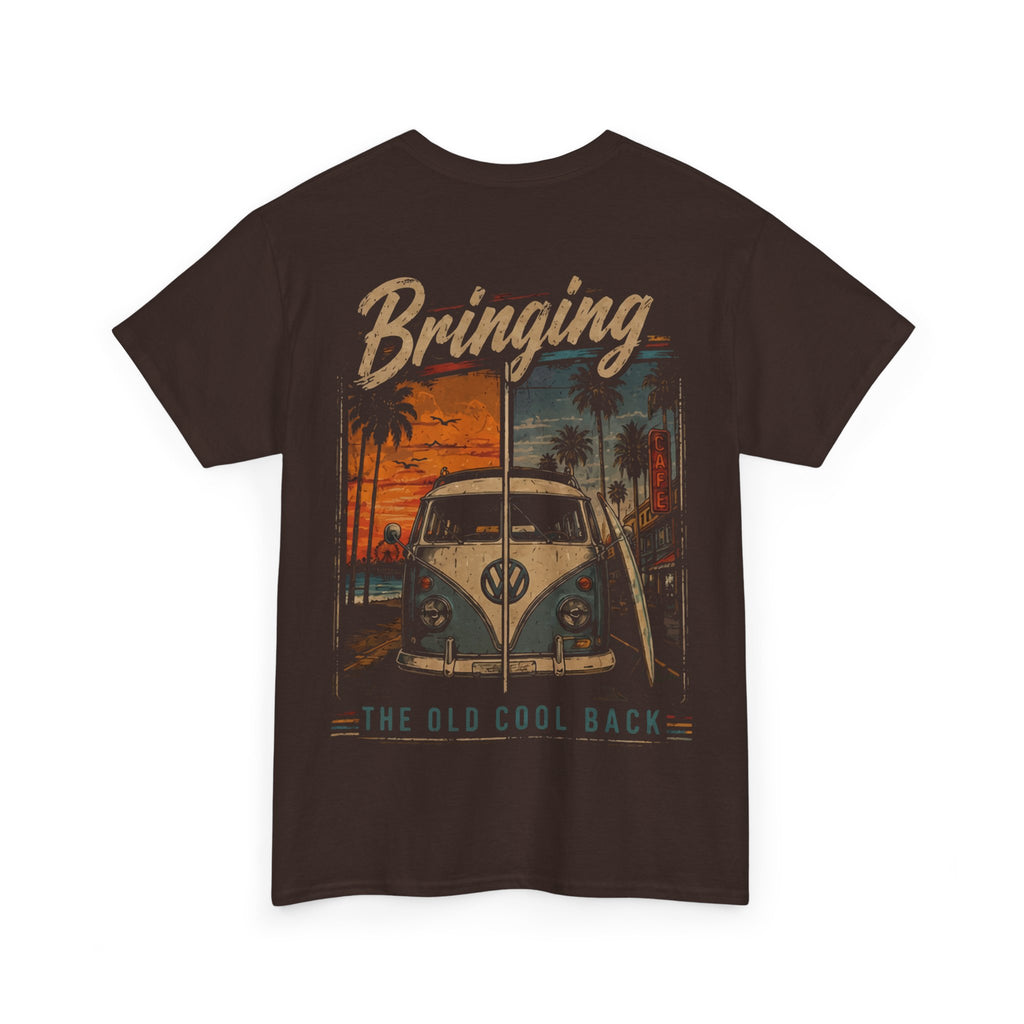 Vintage VW Camper Tee — "Bringing the Old Cool Back" Retro Beach Surf T-Shirt