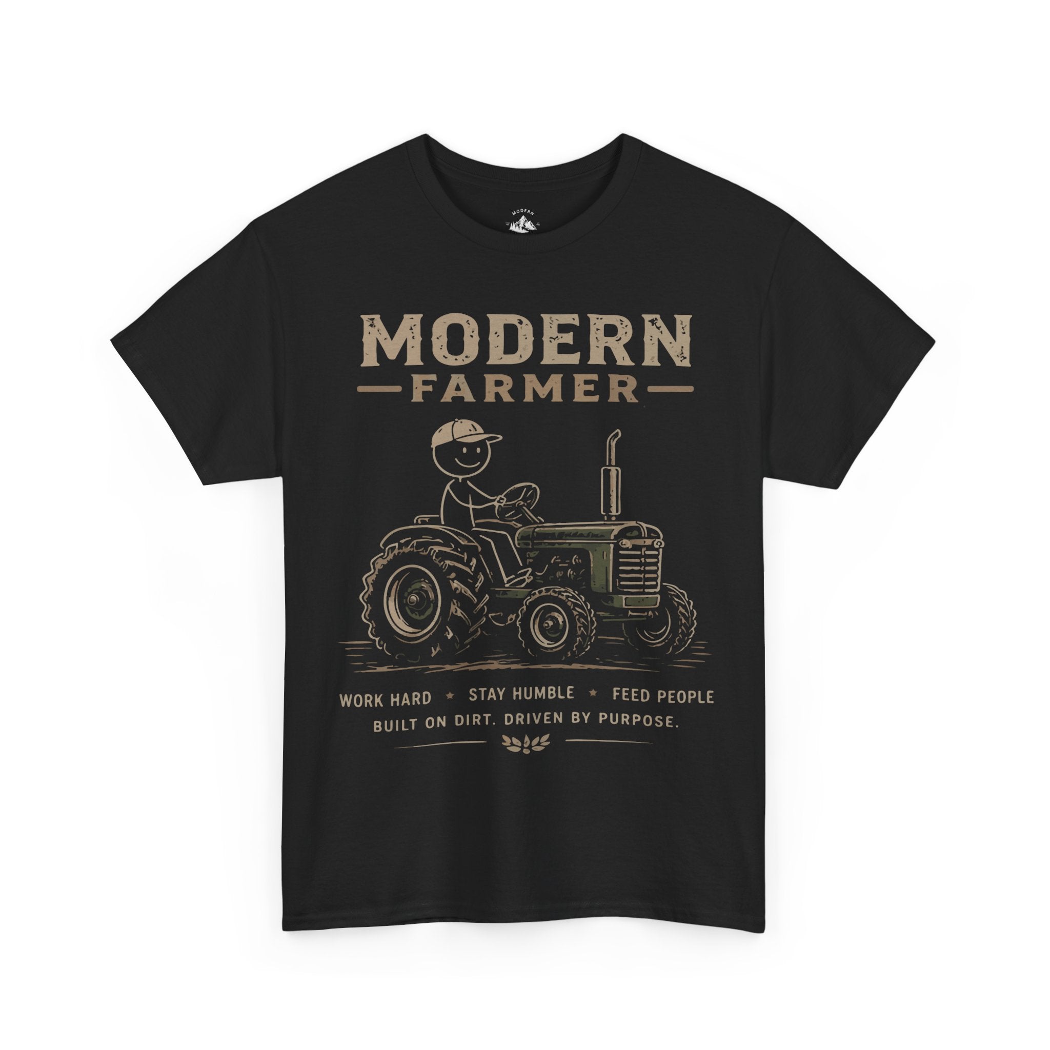 Modern Farmer Tractor v2 T‑Shirt – Vintage Farm Life Tee