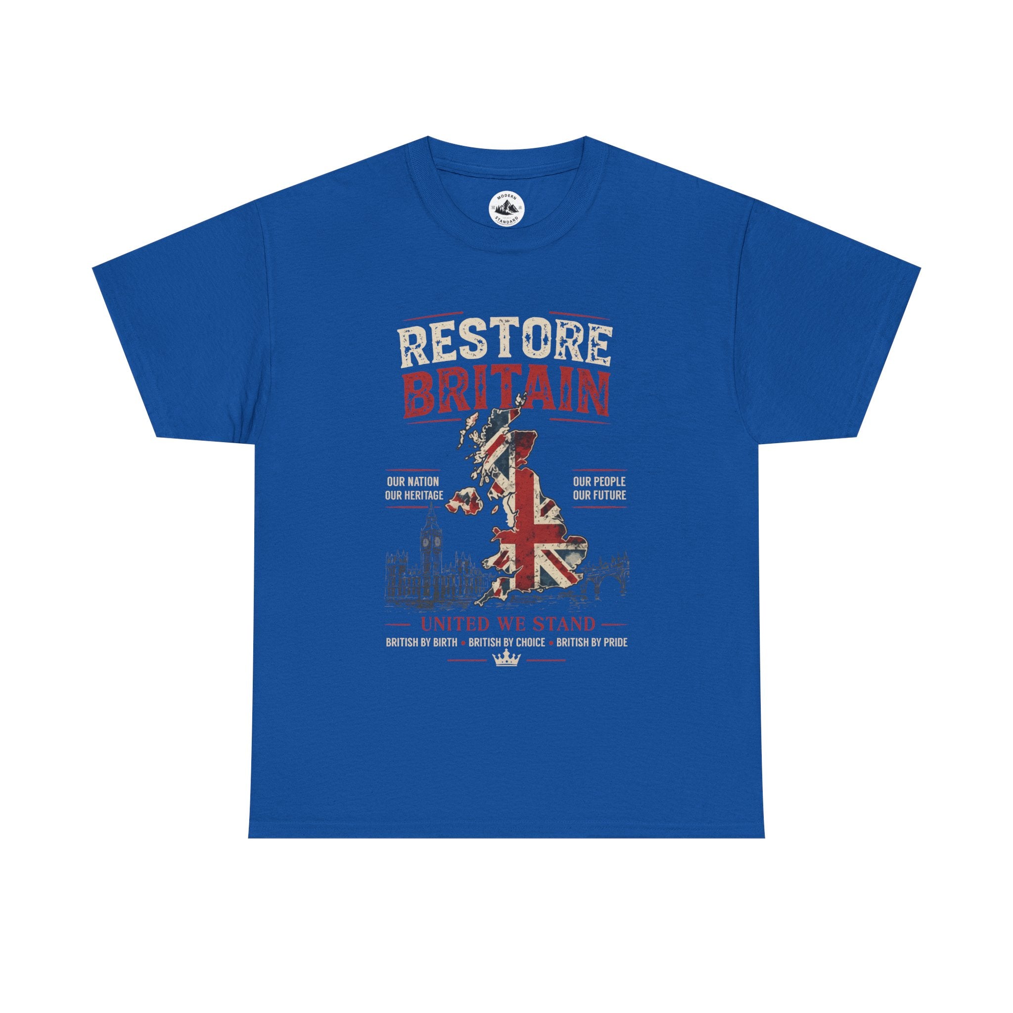 Mens Restore Britain T‑Shirt — Union Jack Vintage Patriotic Tee