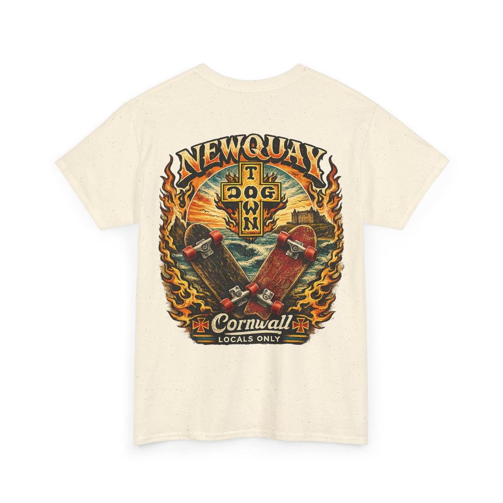 Surf Skate T‑Shirt — Newquay Cornwall 'Dog Town' Graphic Tee