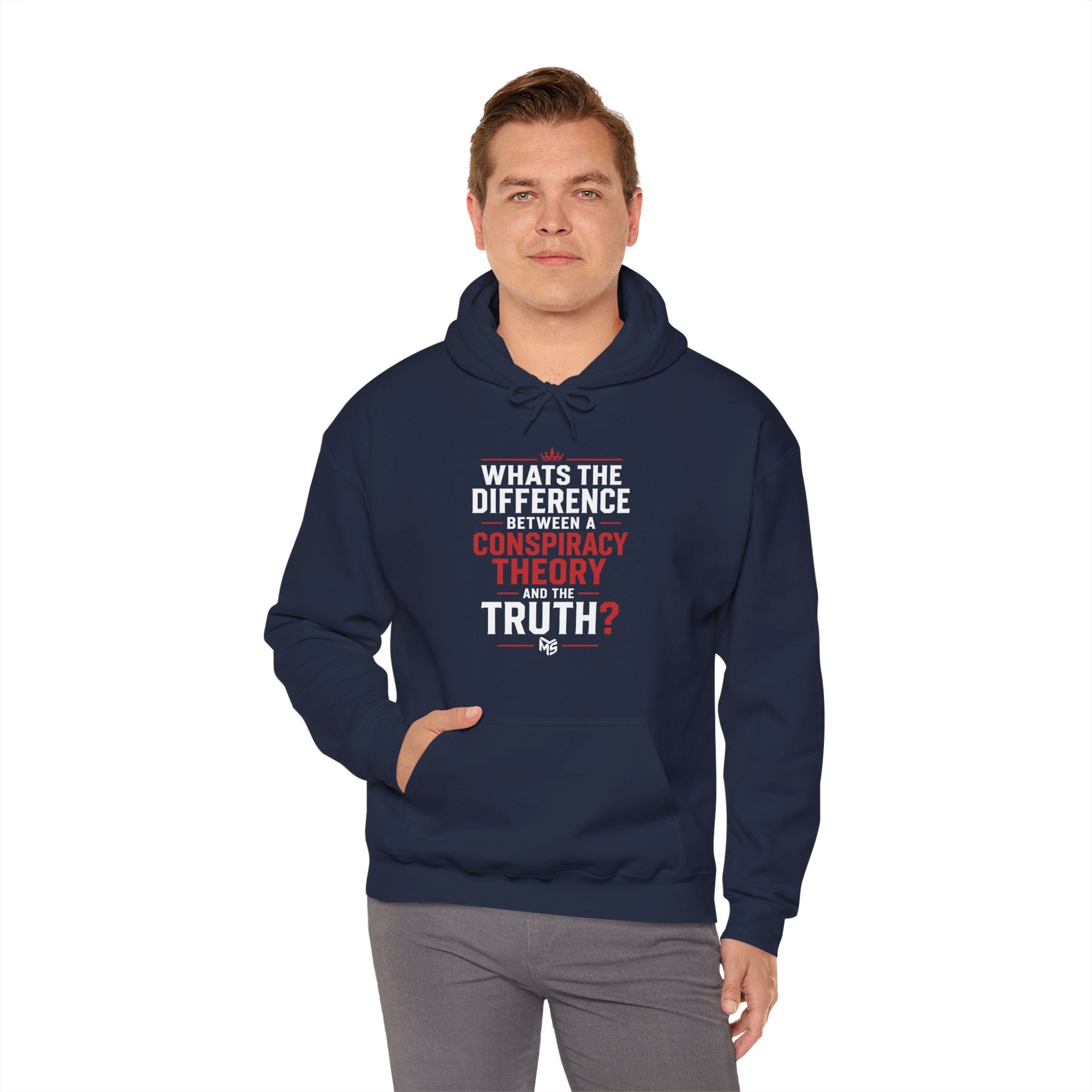 Conspiracy vs Truth Hoodie – Front Quote & “6 Months.” Back Graphic