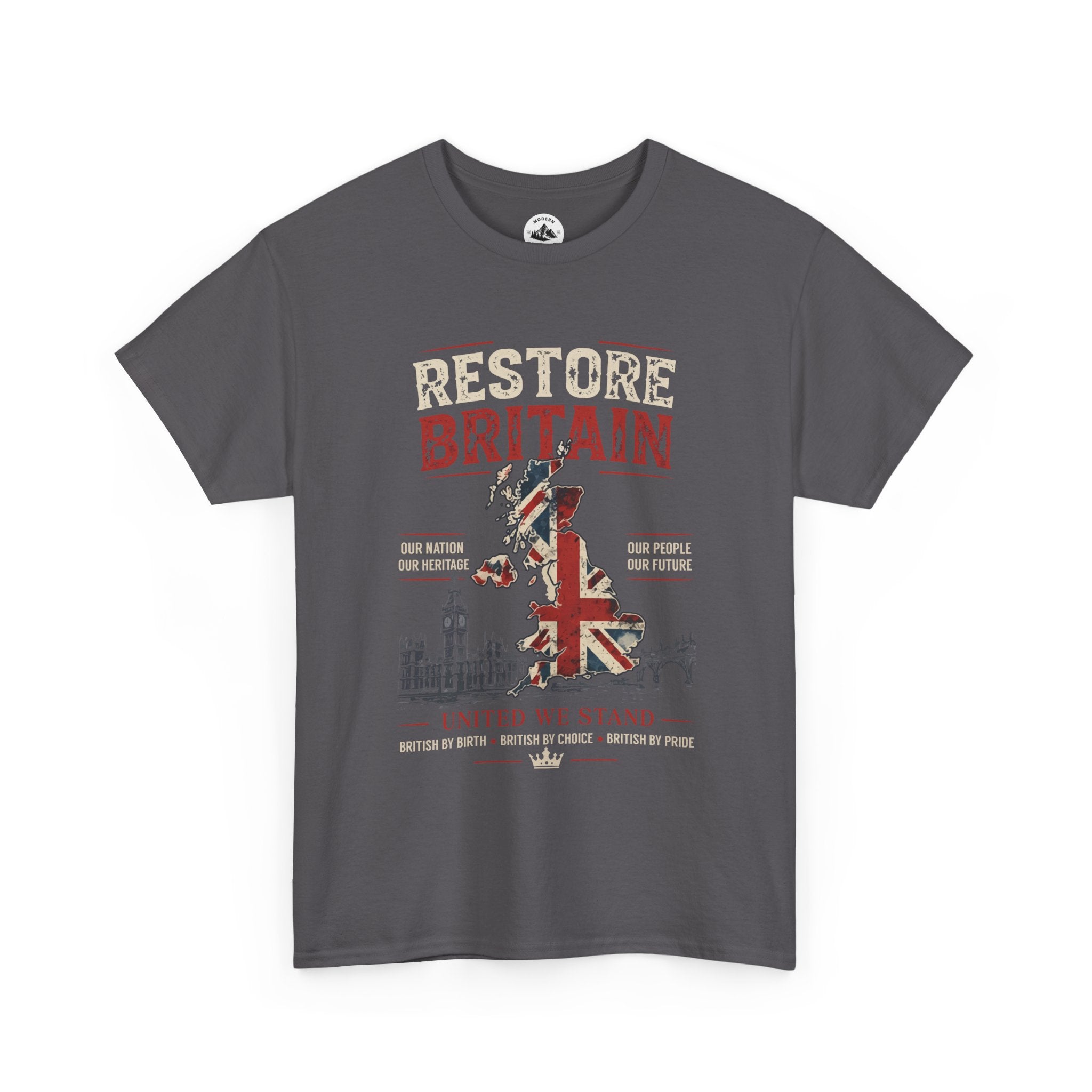 Mens Restore Britain T‑Shirt — Union Jack Vintage Patriotic Tee