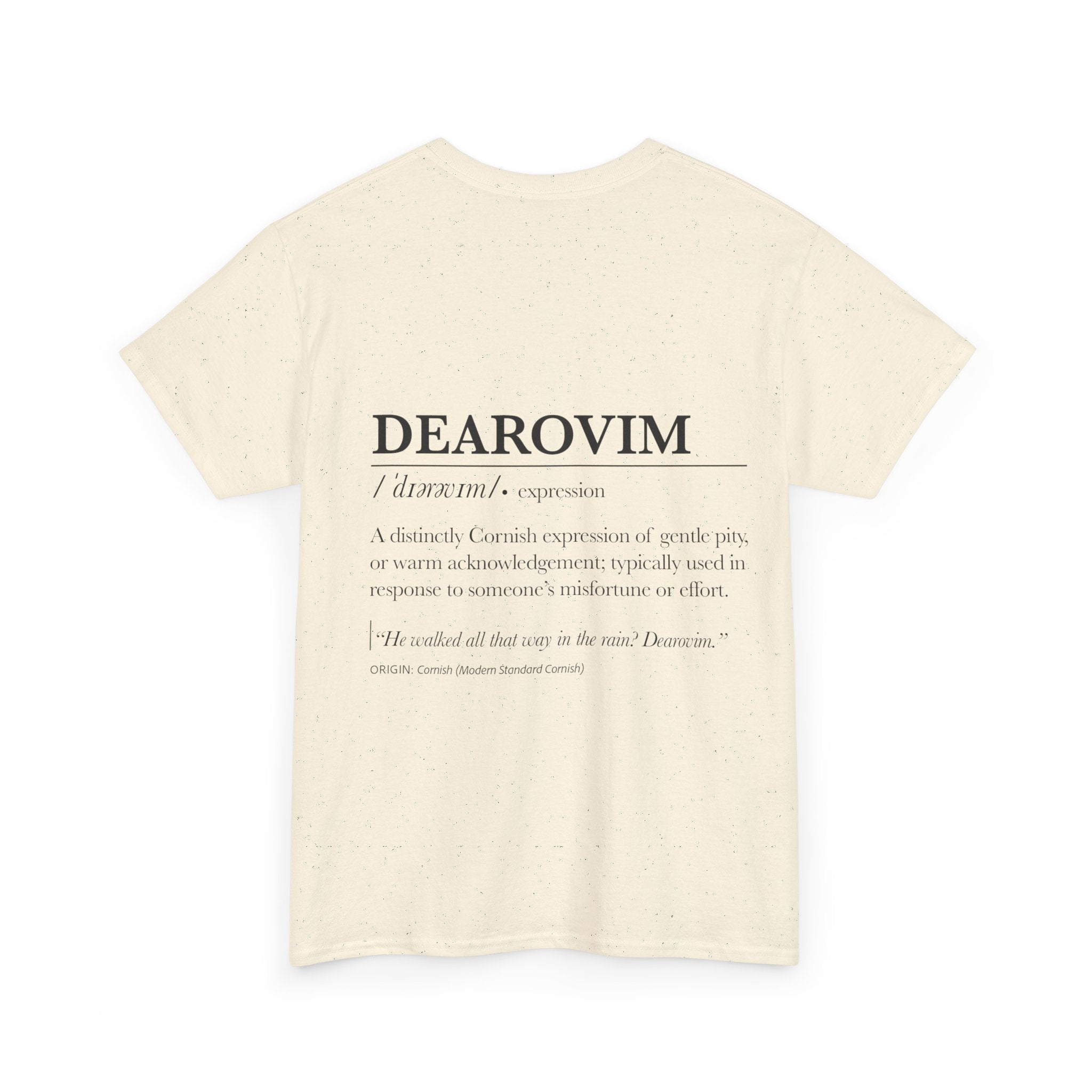 'Pizendown' & 'Dearovim' Unisex Cornish Dictionary Tee