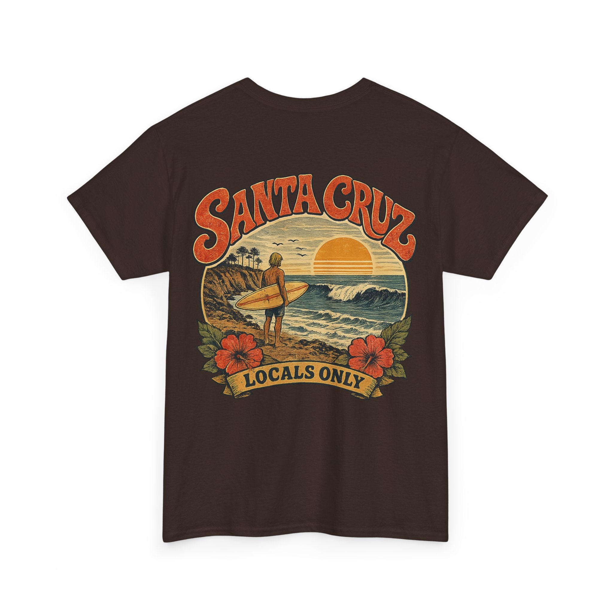 Santa Cruz Surf Tee – "Locals Only" Vintage Sunset T‑Shirt