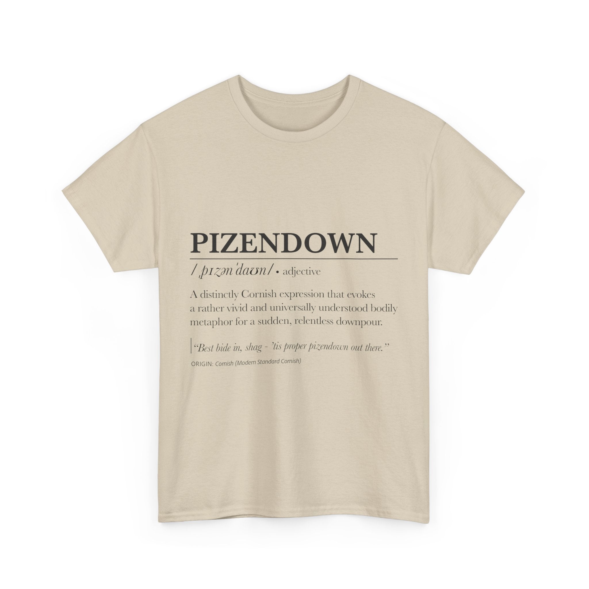 'Pizendown' & 'Dearovim' Unisex Cornish Dictionary Tee