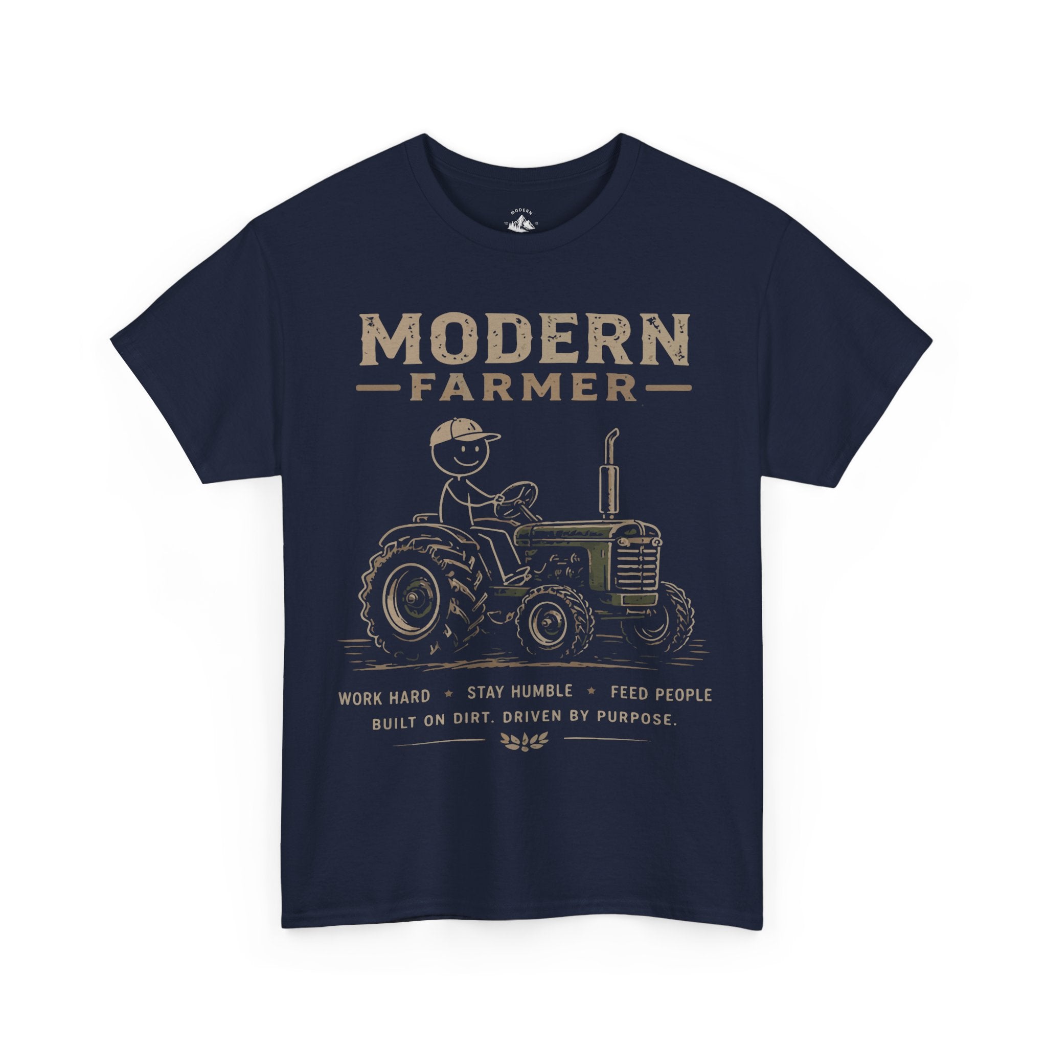 Modern Farmer Tractor v2 T‑Shirt – Vintage Farm Life Tee
