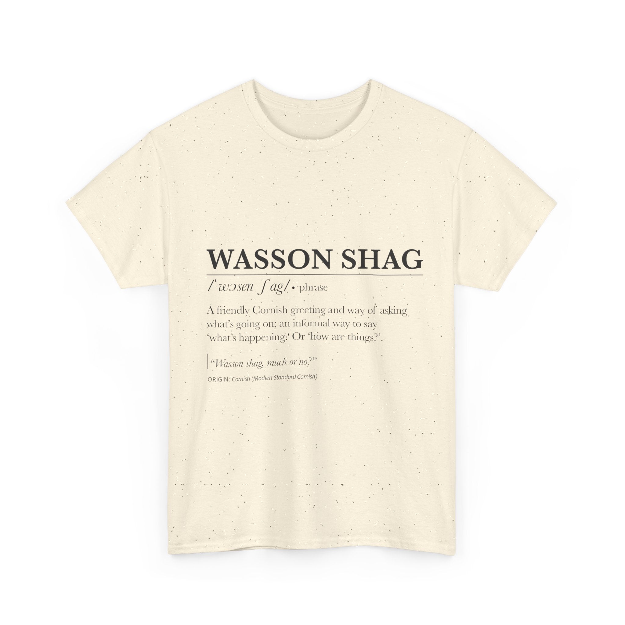 T-Shirt — 'Wasson Shag' Cornish Dictionary Unisex Tee
