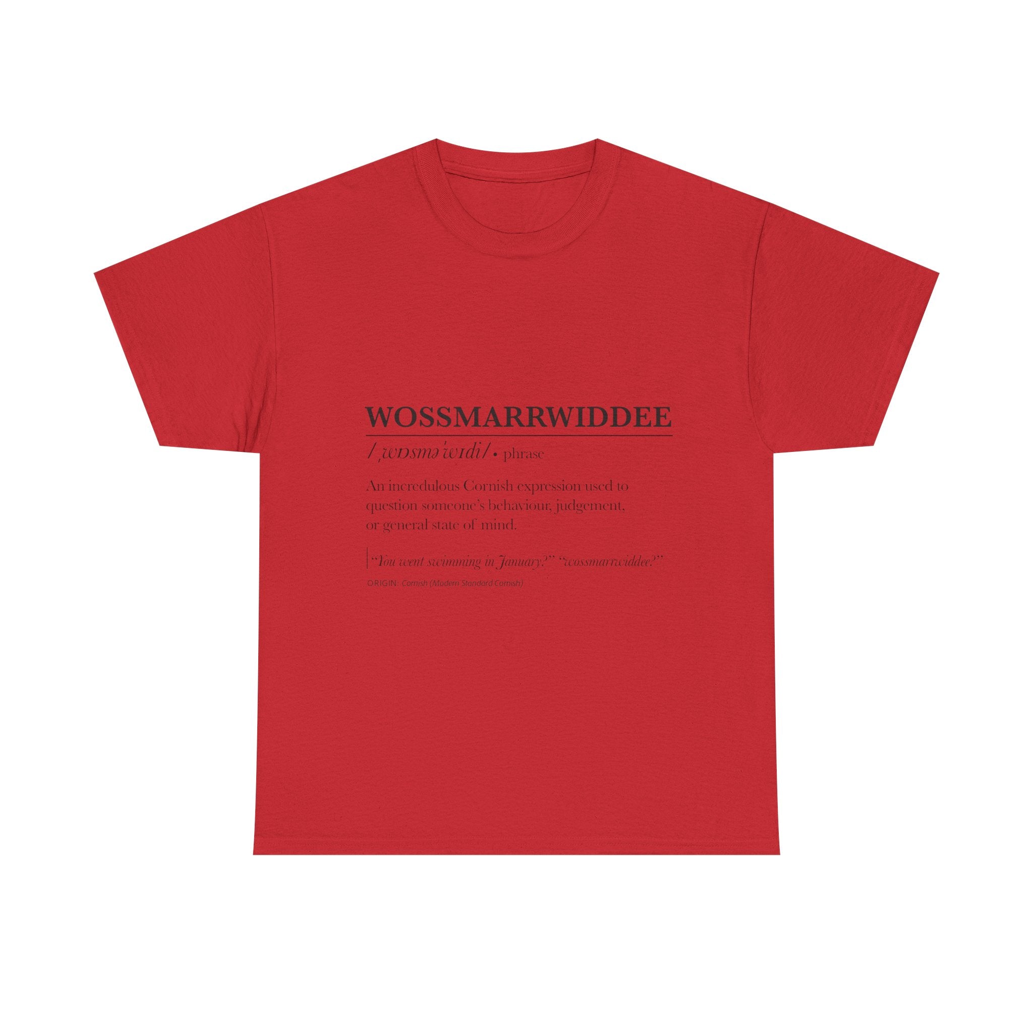 'Wossmarrwiddee / Teasy As An Adder' Cornish Dictionary Unisex Tee