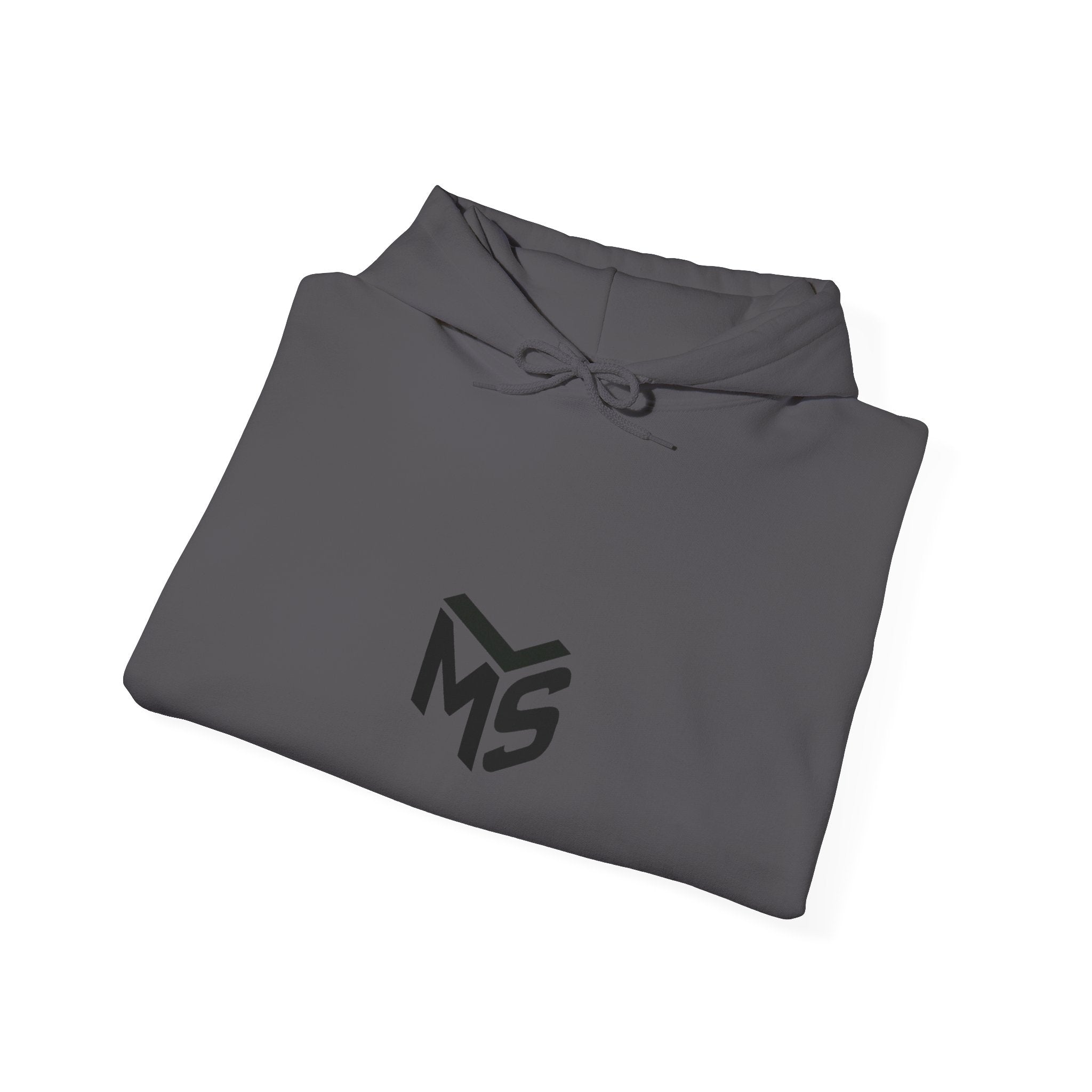 Modern Standard MS Logo Hoodie — Minimal White Pullover with Sleeve Graphic