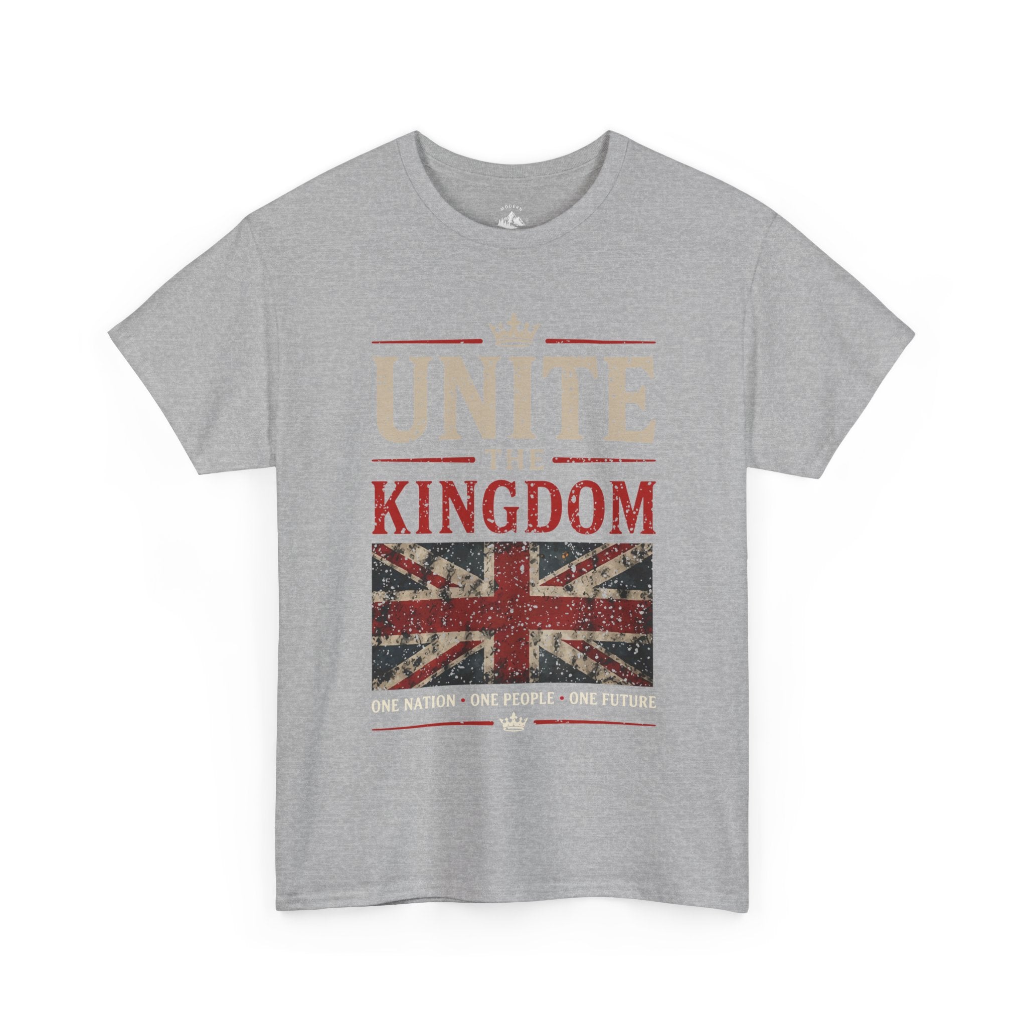 Womans Unite the Kingdom T-Shirt — Vintage Union Jack & Crest Tee ("Together We Stand, Divided We Fall")