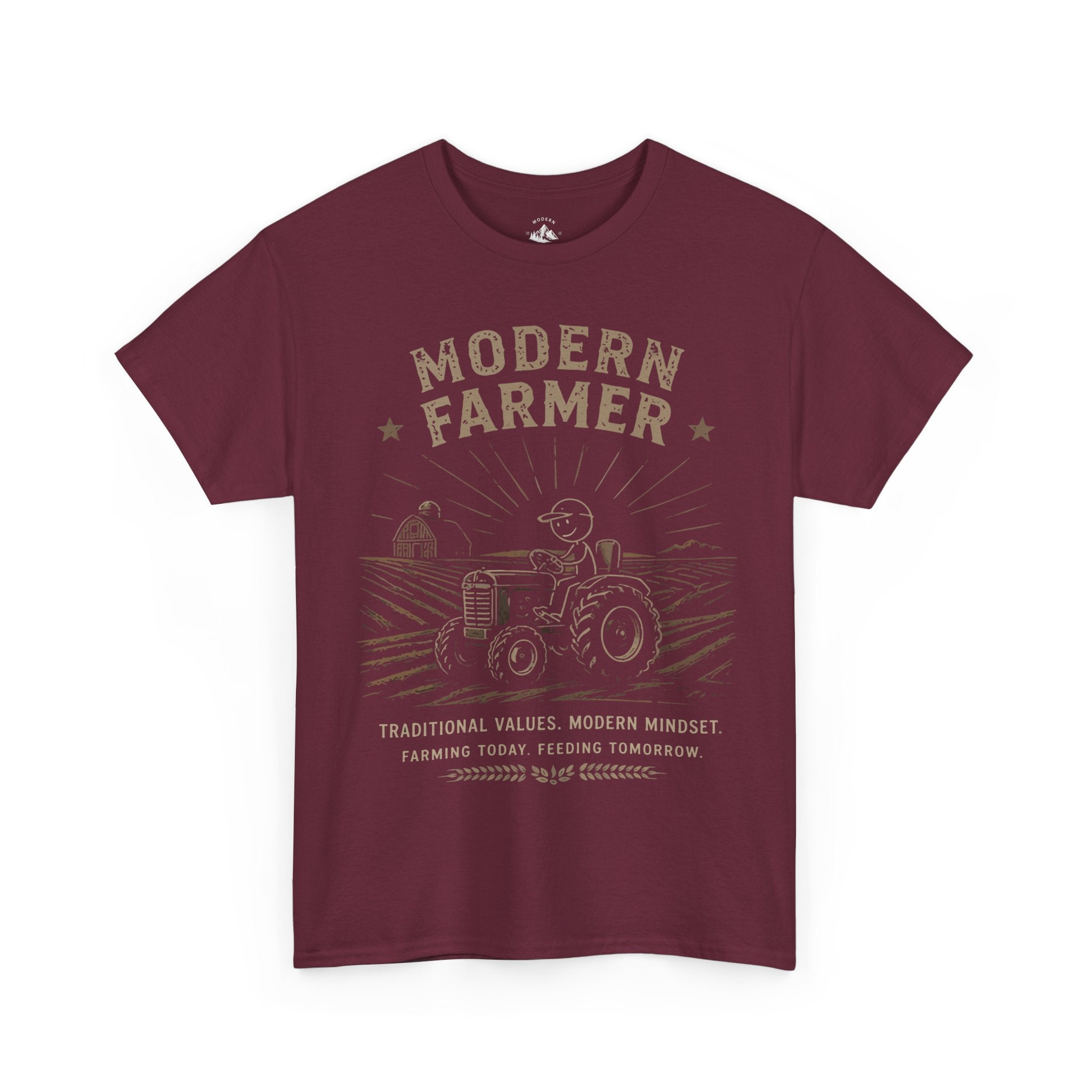 Modern Farmer v1 T-Shirt — Vintage Tractor Farming Tee