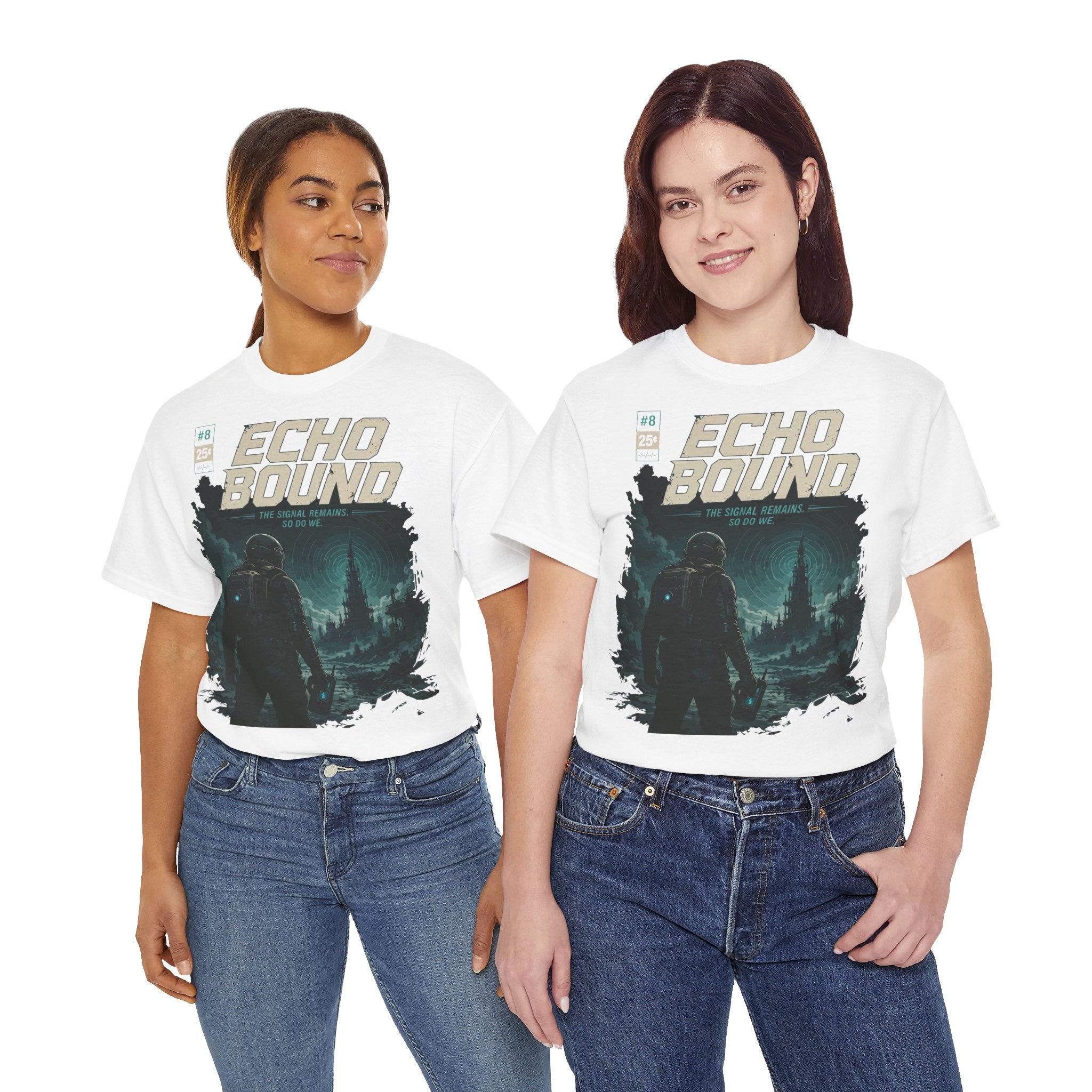 Echo Bound Graphic Tee — Retro Sci‑Fi Astronaut Design