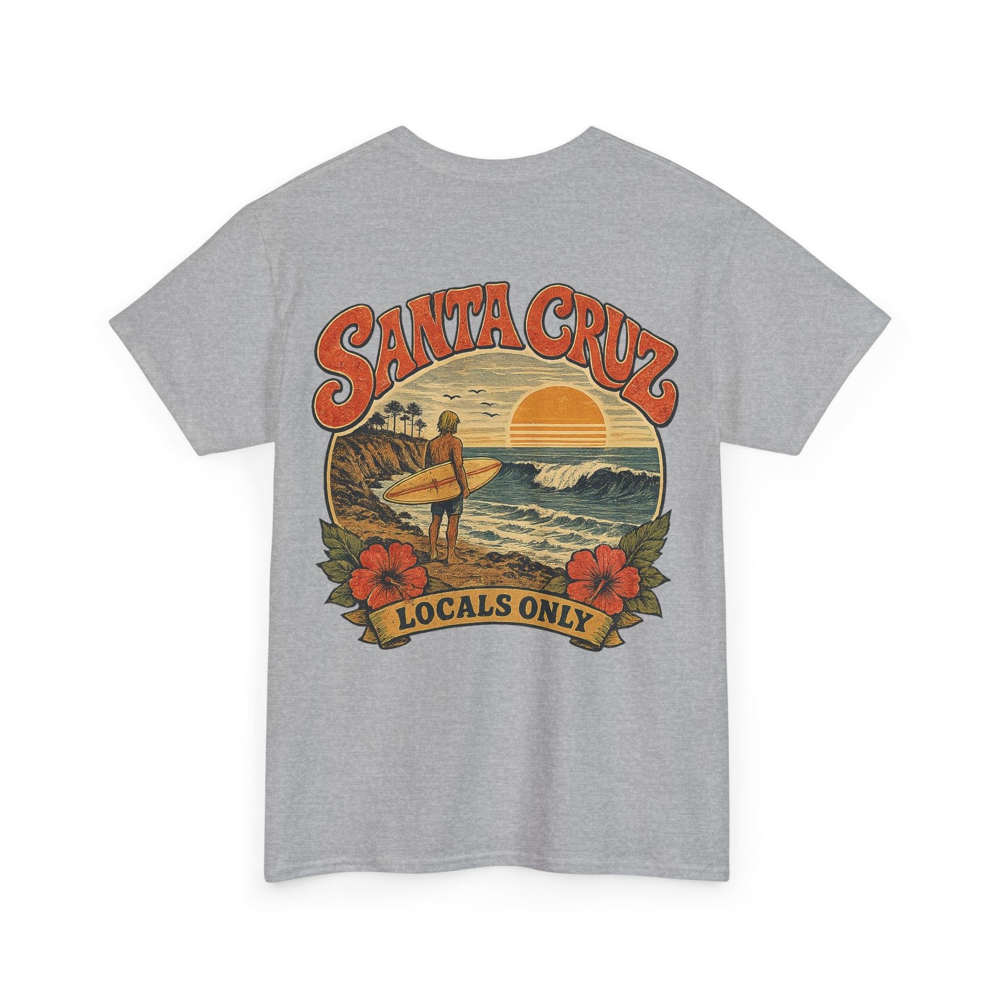 Santa Cruz Surf Tee – "Locals Only" Vintage Sunset T‑Shirt