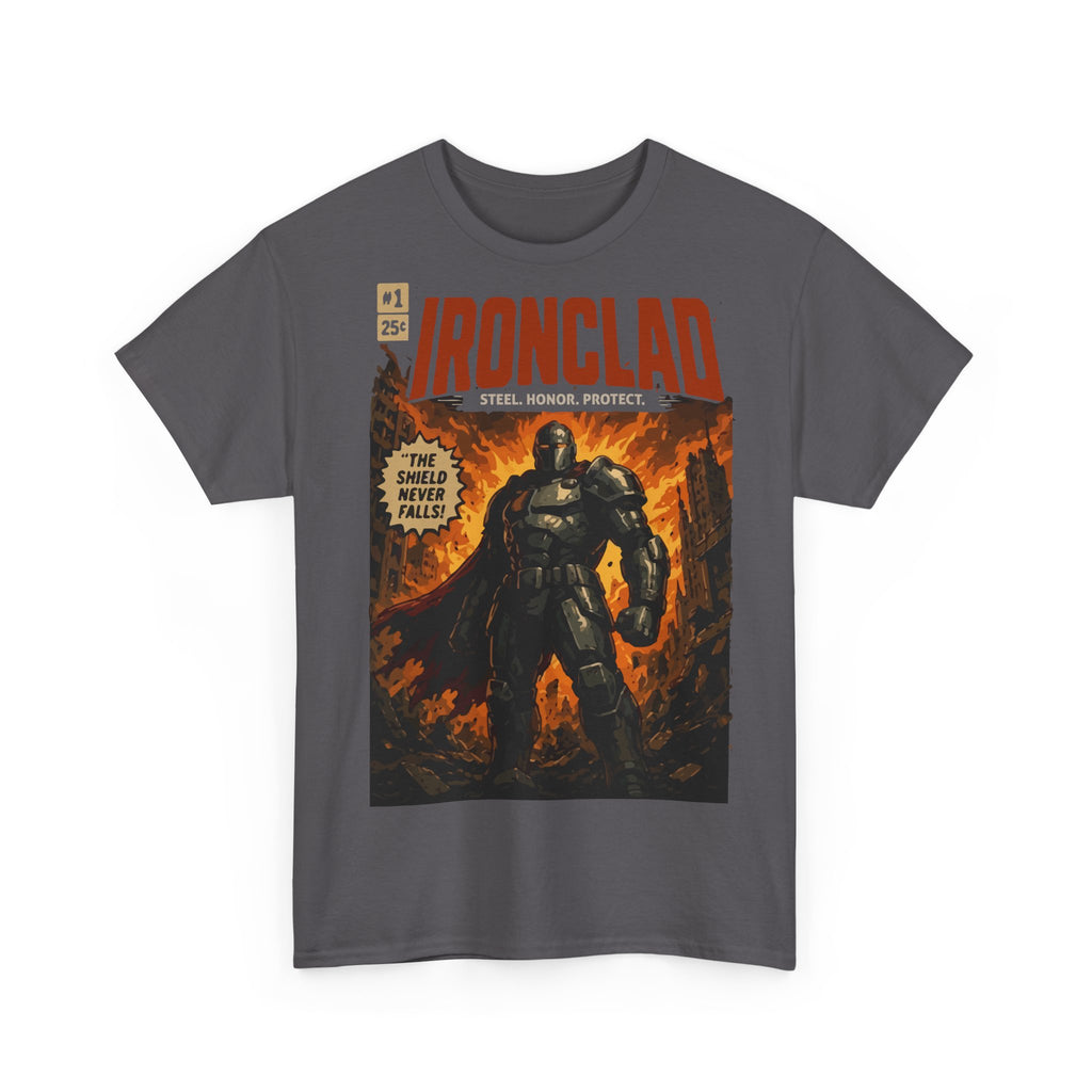Ironclad Comic-Style T-Shirt — Vintage Superhero Graphic Tee
