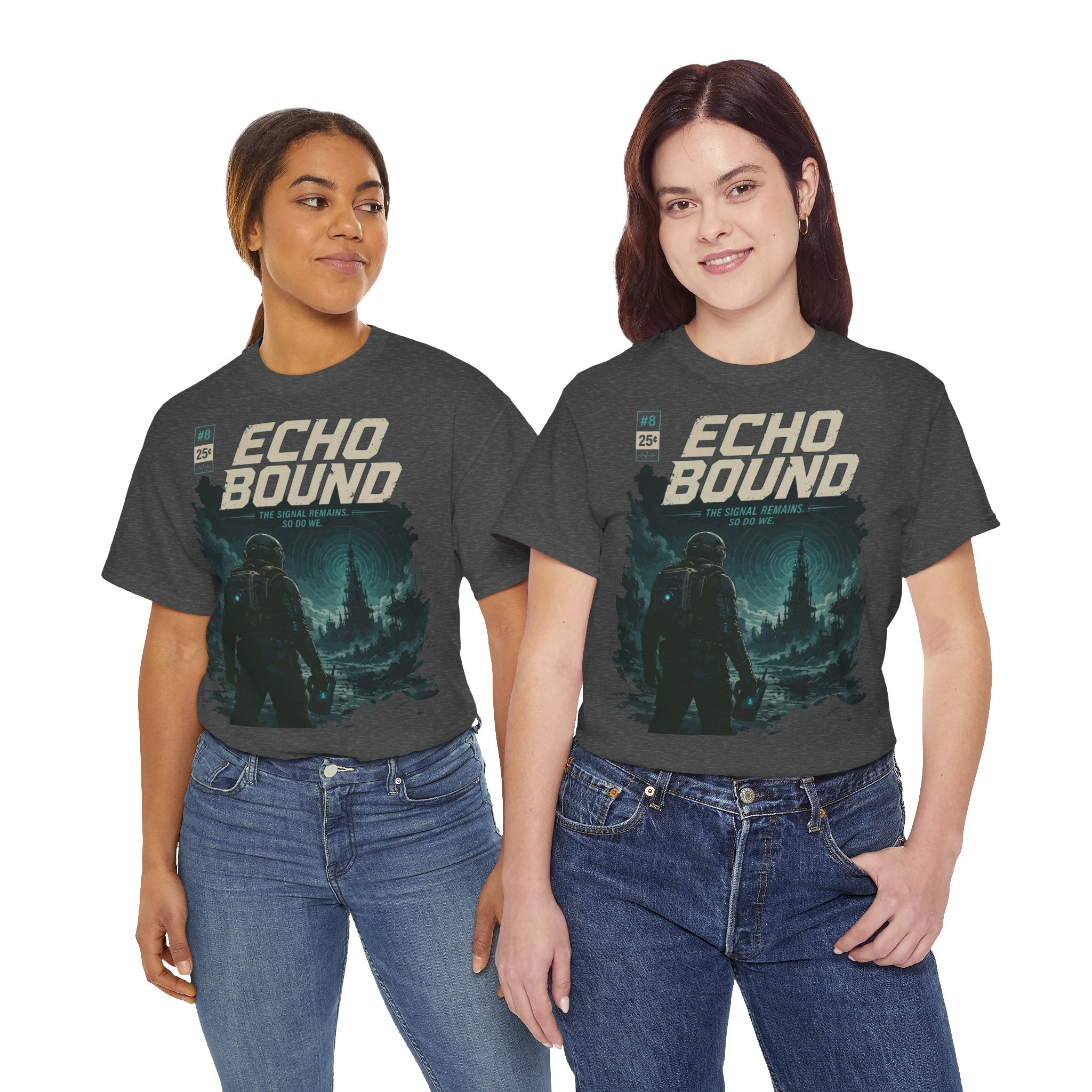 Echo Bound Graphic Tee — Retro Sci‑Fi Astronaut Design