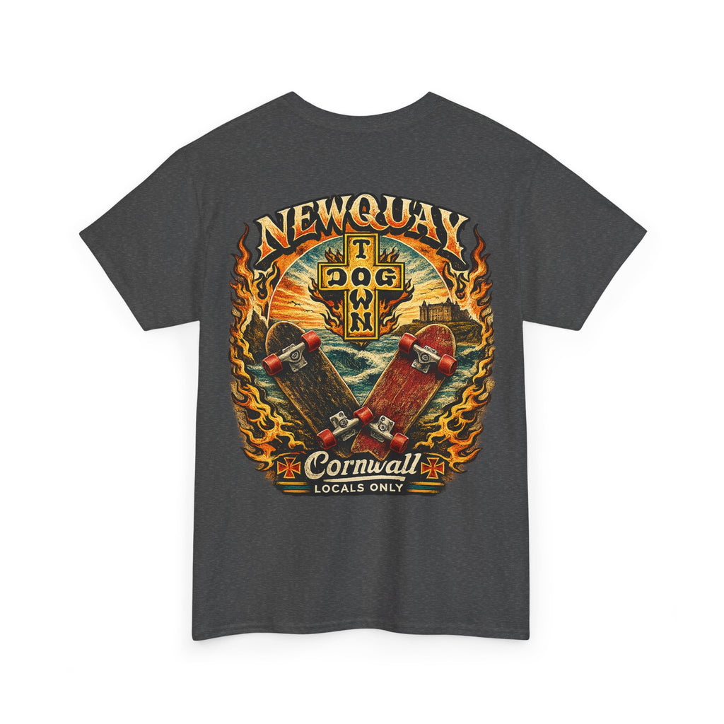 Surf Skate T‑Shirt — Newquay Cornwall 'Dog Town' Graphic Tee