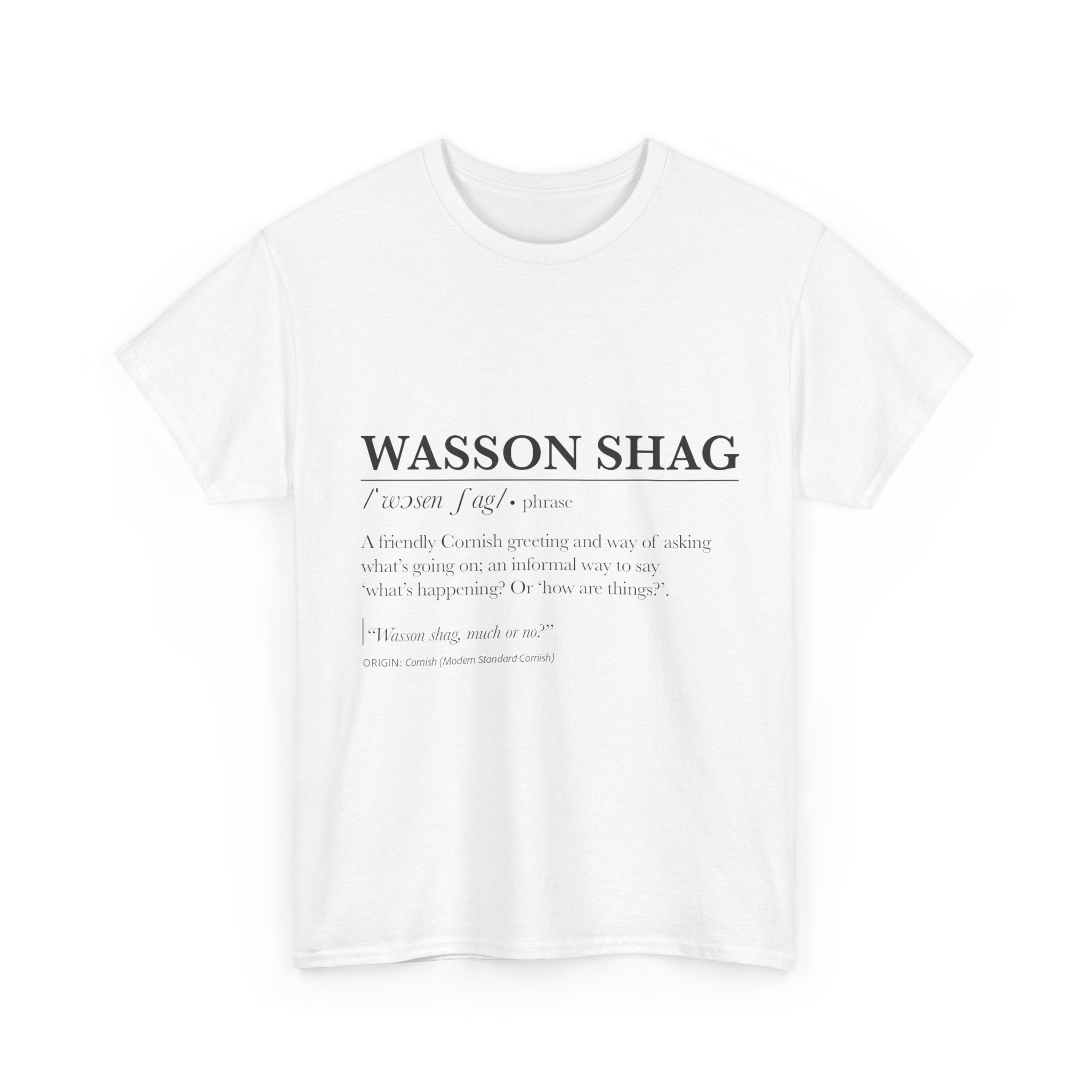 T-Shirt — 'Wasson Shag' Cornish Dictionary Unisex Tee