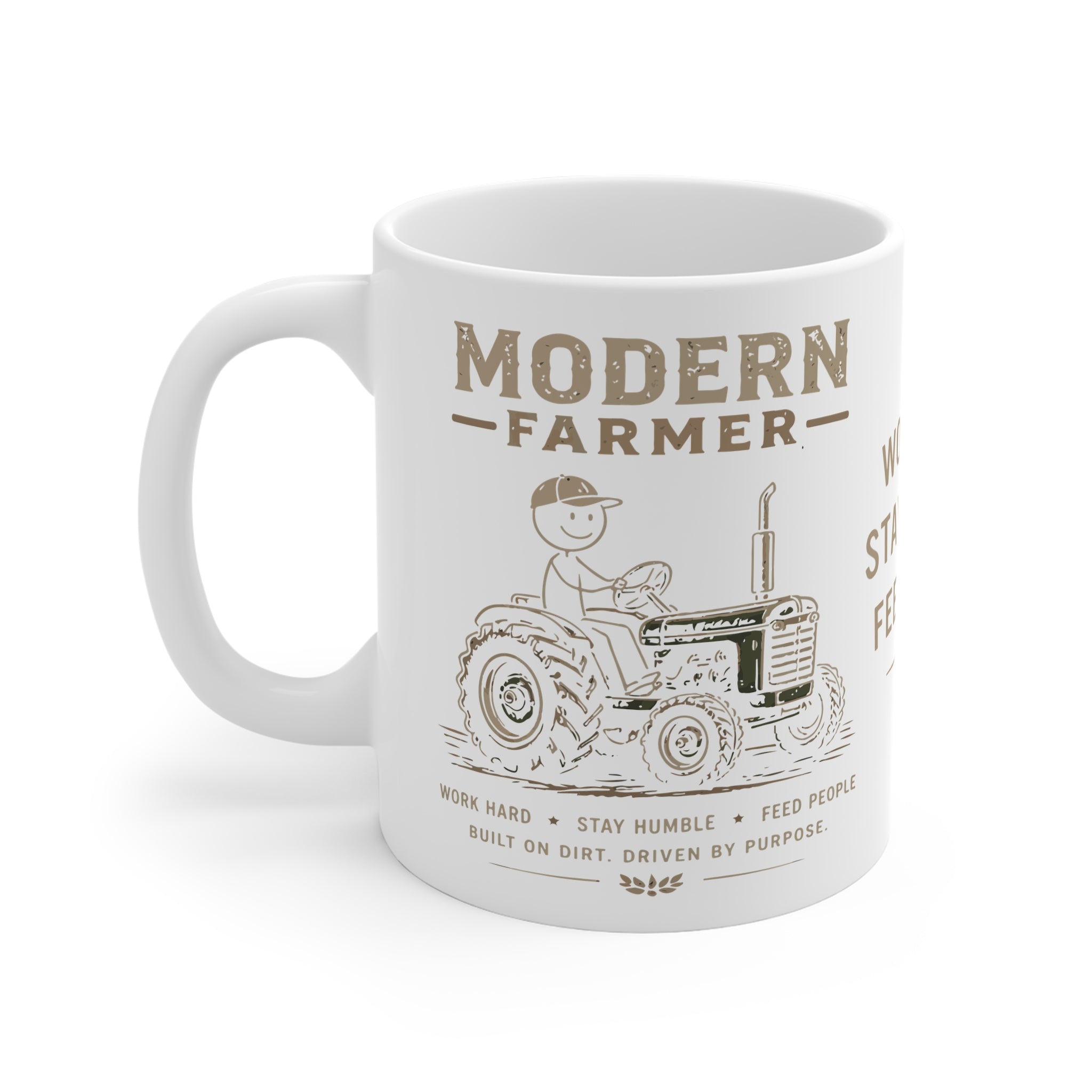 Modern Farmer Coffee Mug — "Work Hard Stay Humble Feed People" 11oz