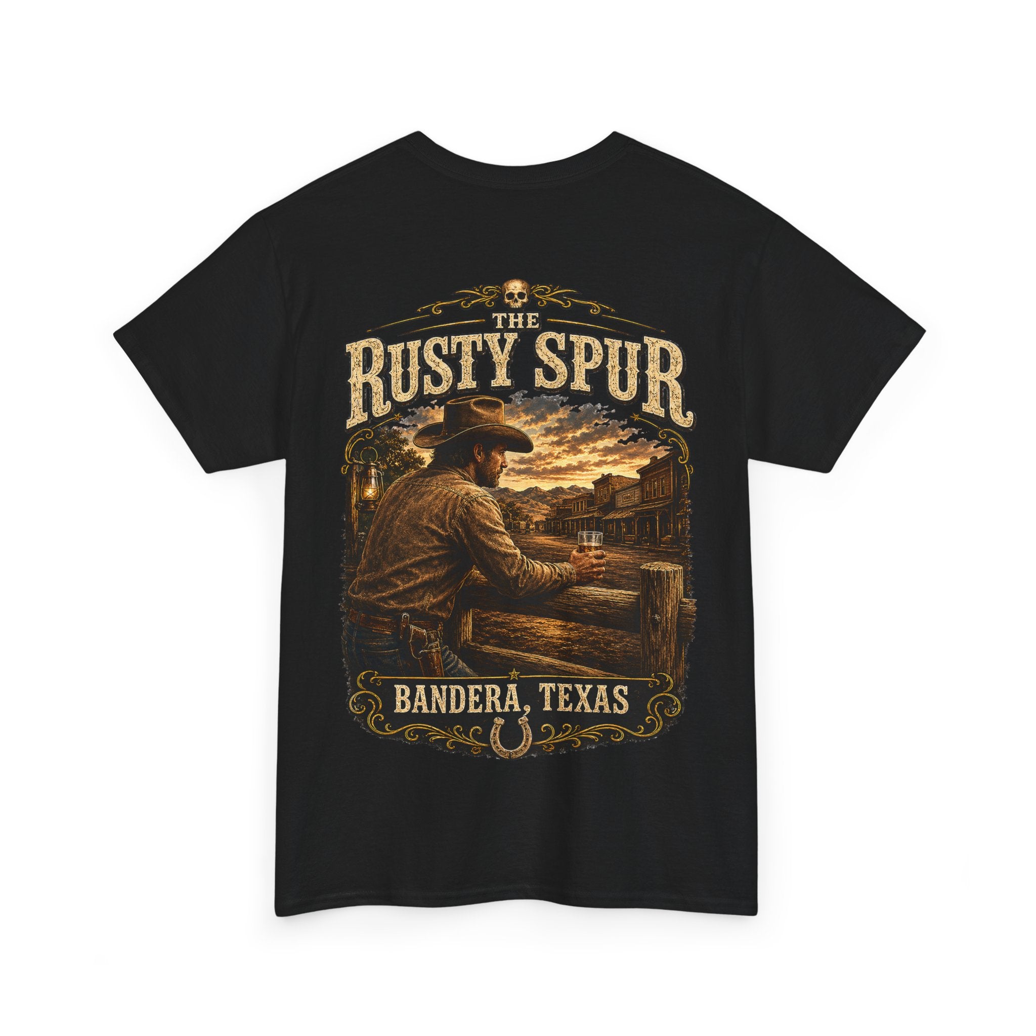 The Rusty Spur Cowboy Western Tee — "The Rusty Spur, Bandera Texas" Graphic T-Shirt