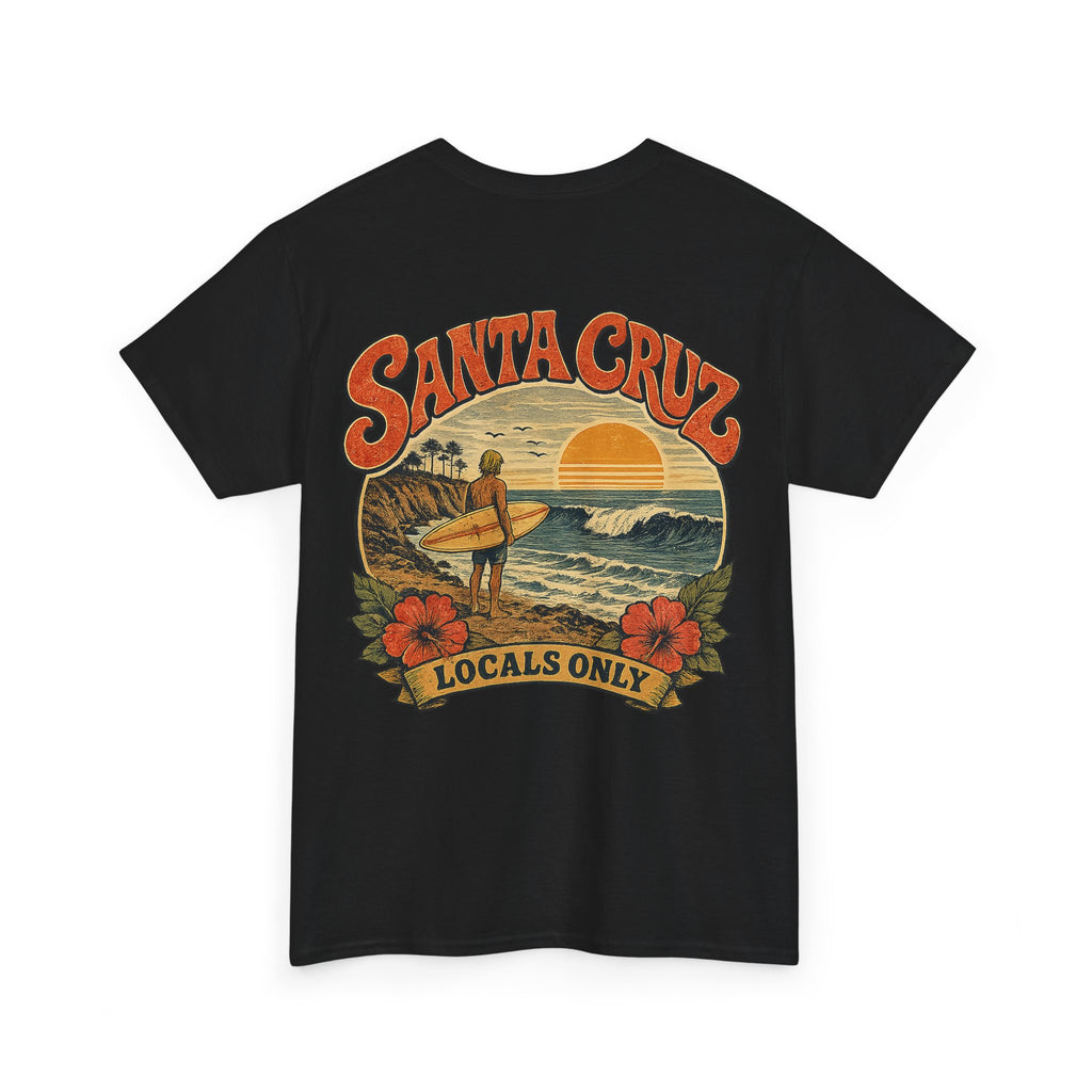 Santa Cruz Surf Tee – "Locals Only" Vintage Sunset T‑Shirt