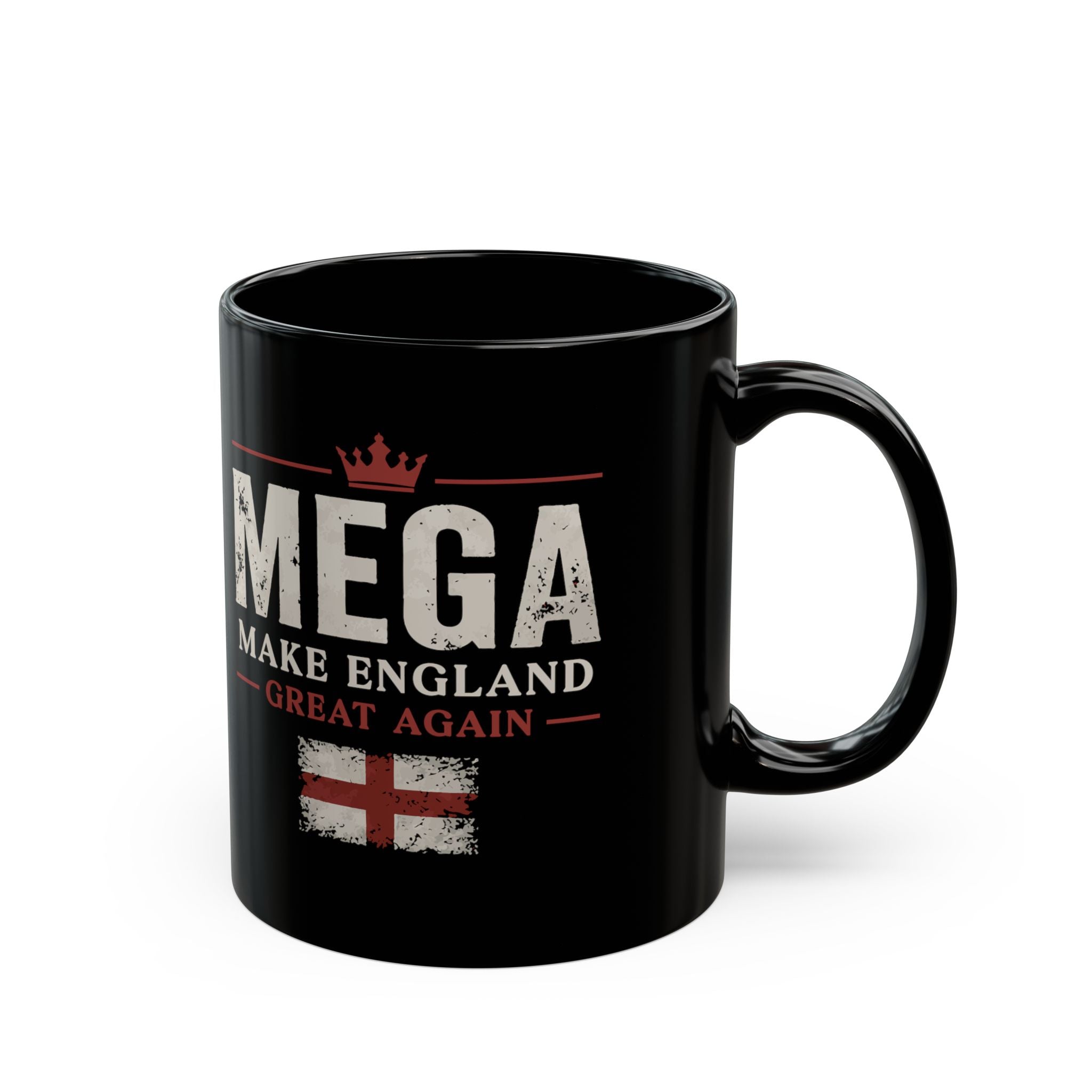 MEGA Make England Great Again Black Mug — Patriotic England Flag Coffee Cup