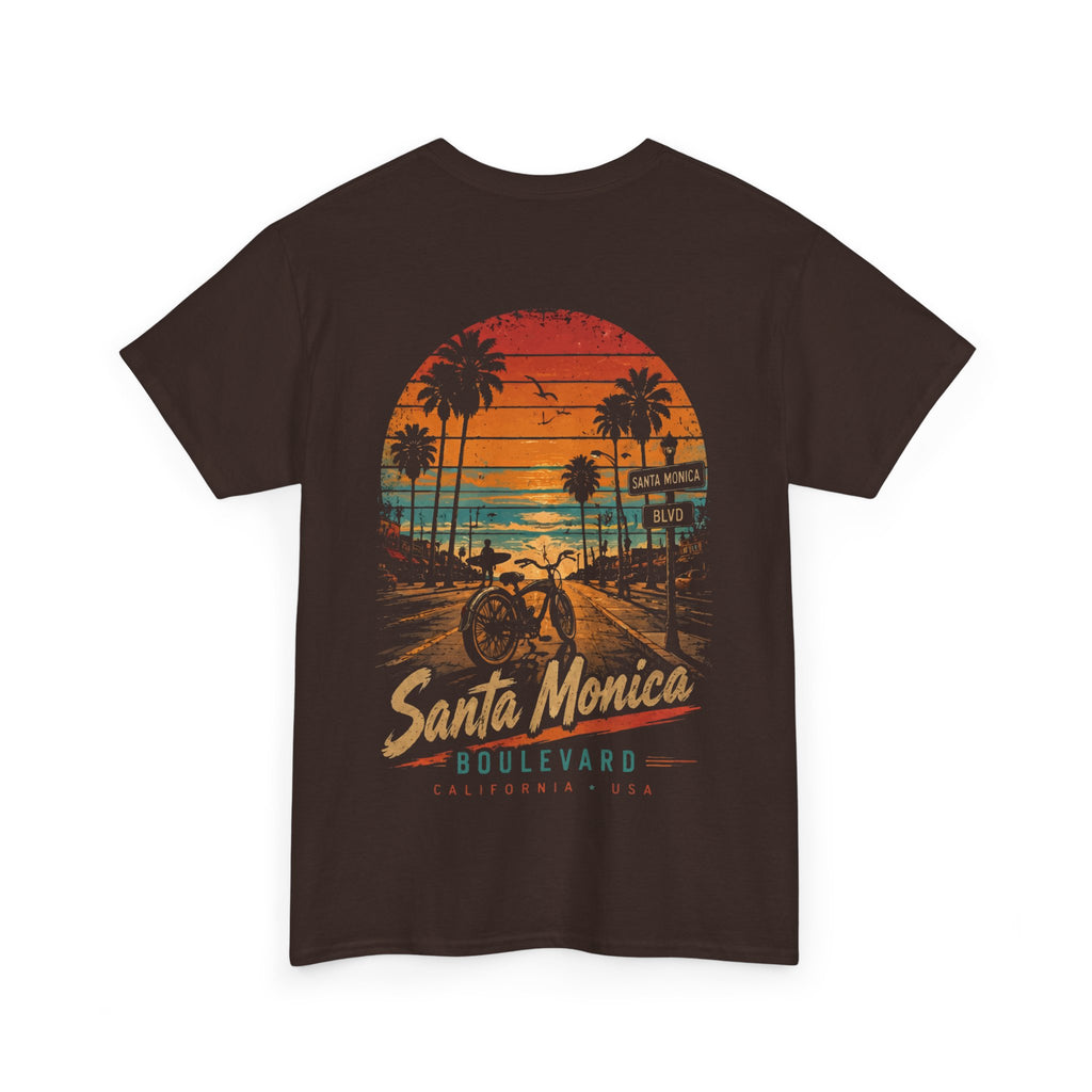 Santa Monica Boulevard Beach Cruiser Vintage Sunset Tee