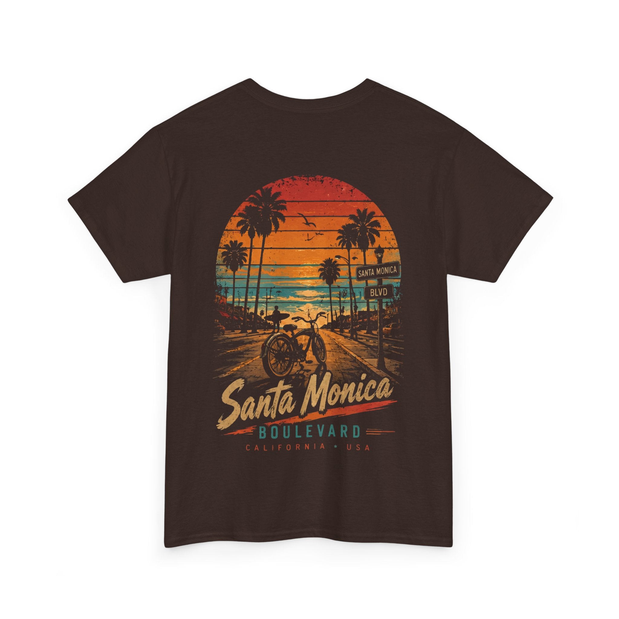 Santa Monica Boulevard Beach Cruiser Vintage Sunset Tee