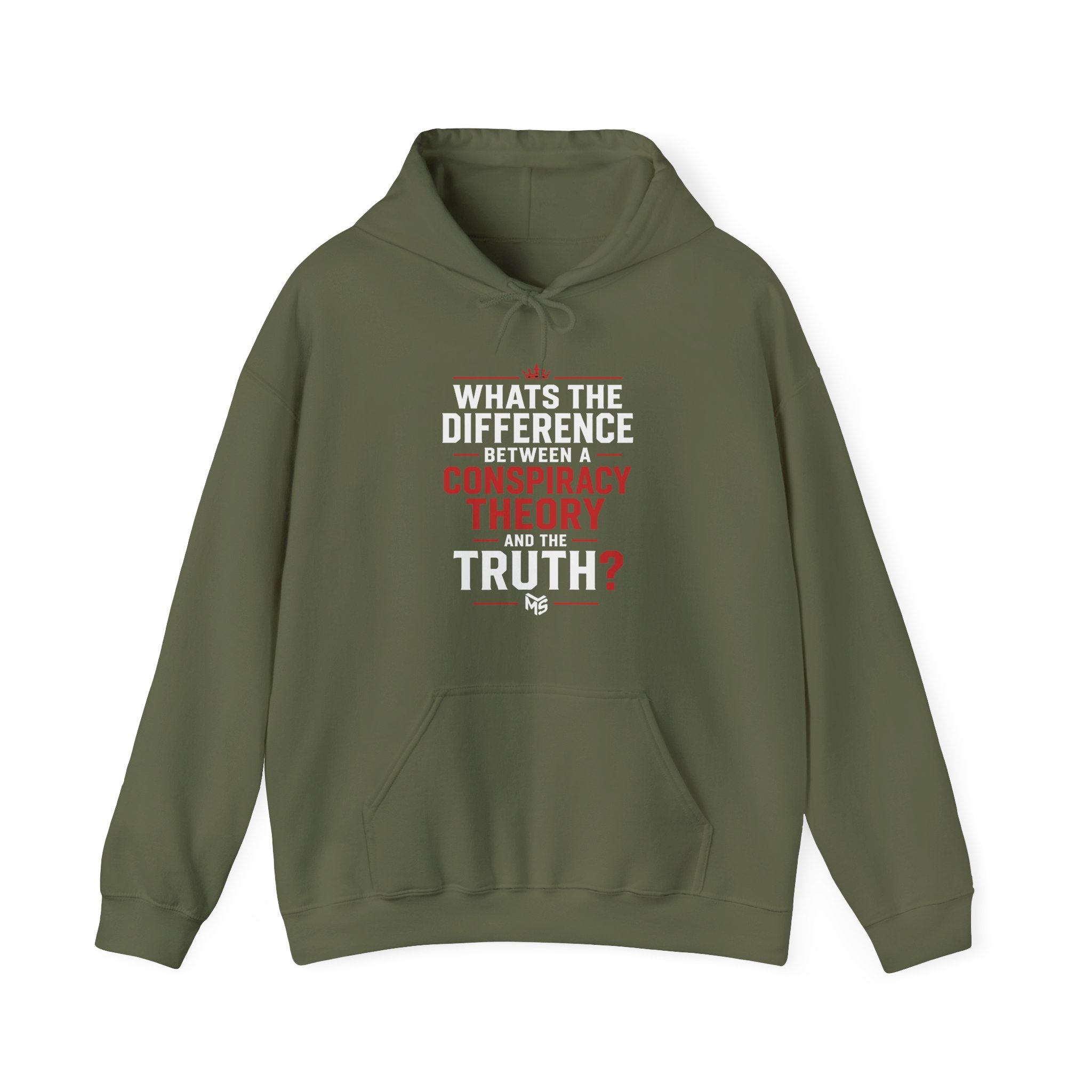 Conspiracy vs Truth Hoodie – Front Quote & “6 Months.” Back Graphic