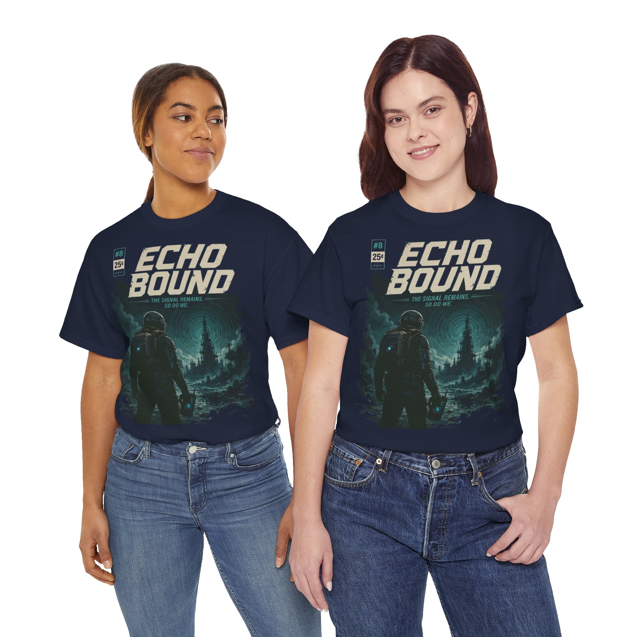 Echo Bound Graphic Tee — Retro Sci‑Fi Astronaut Design